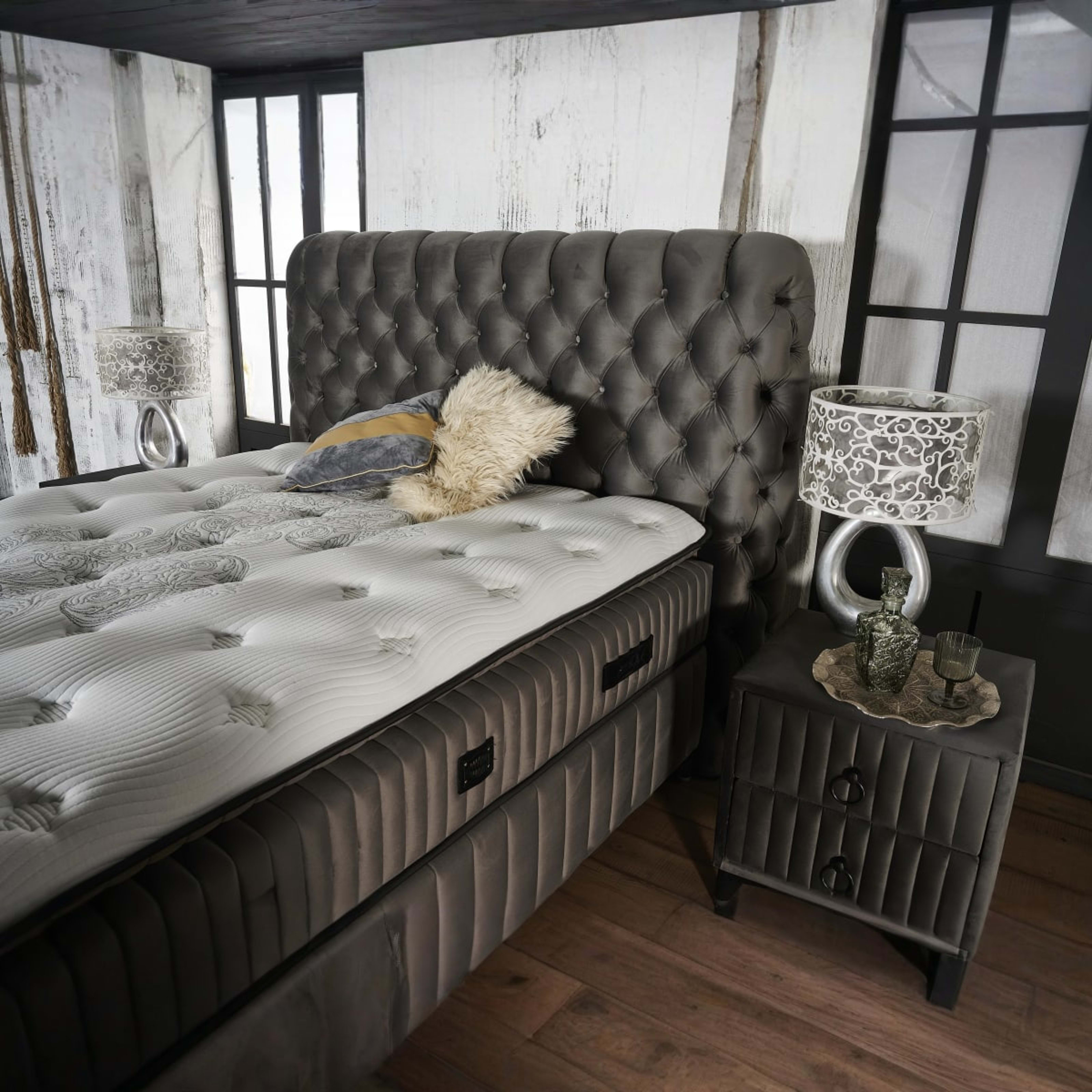 Fluffy Boxspring Grijs — 2