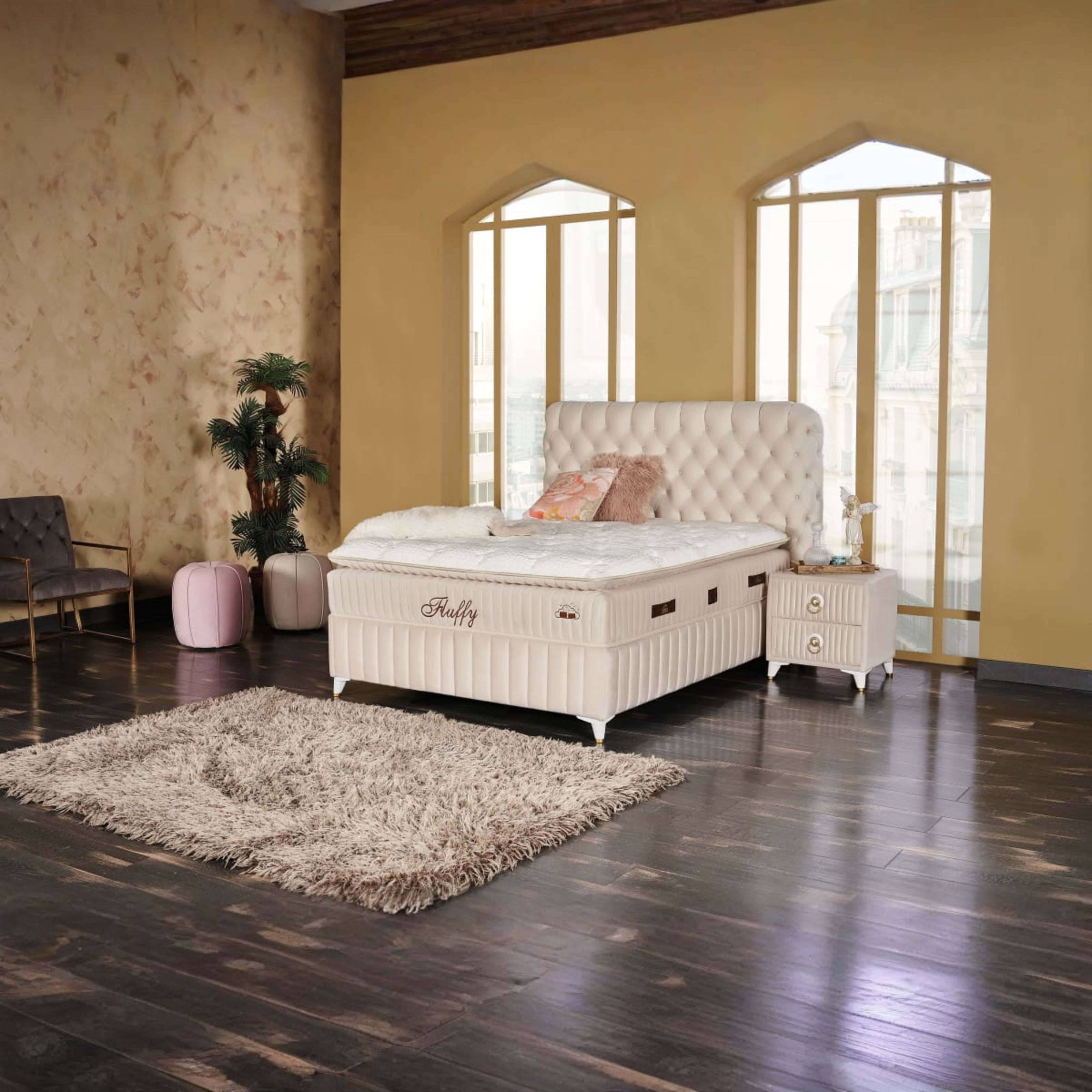 Fluffy Boxspring Crème — 1
