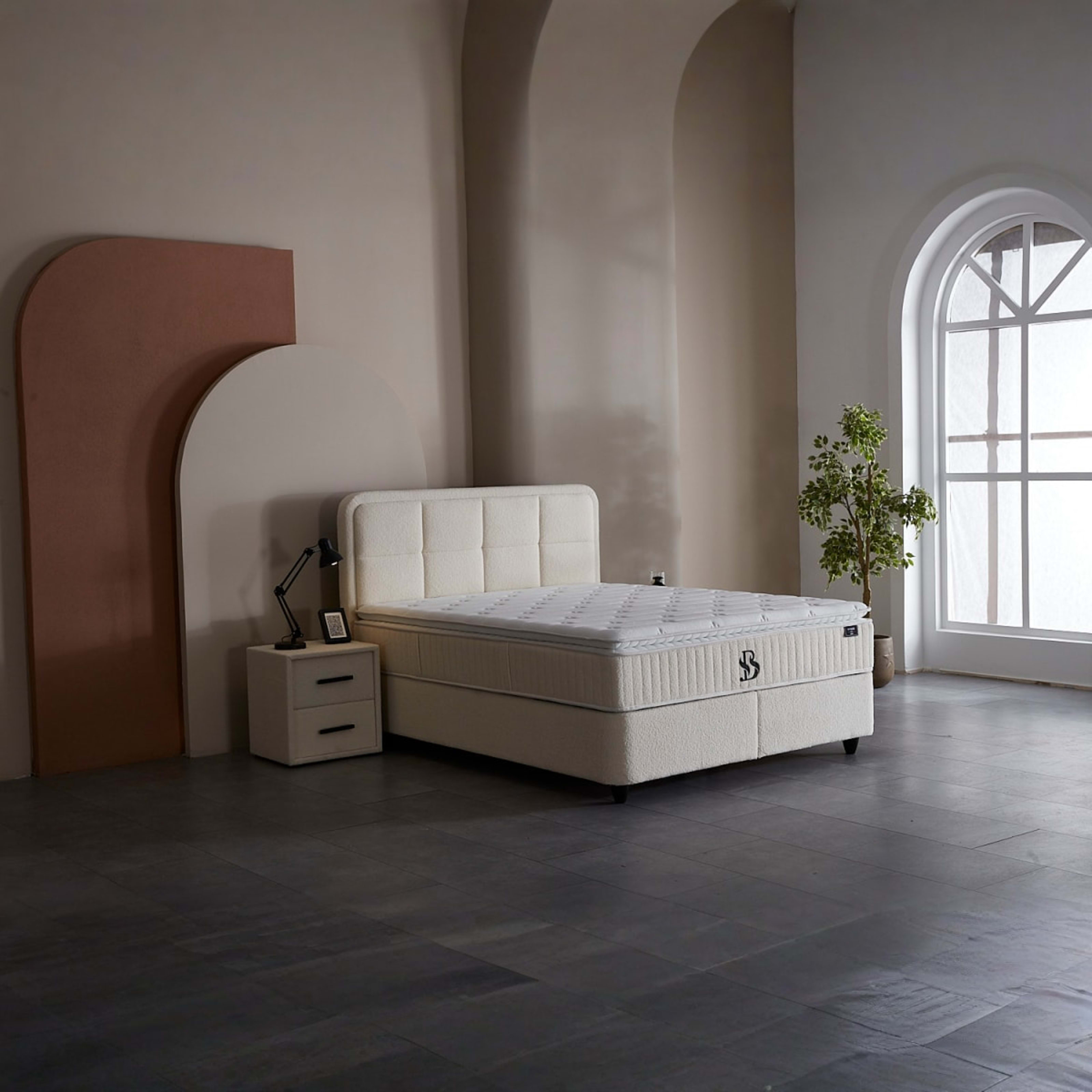 Sia Bedframe Beige — 1