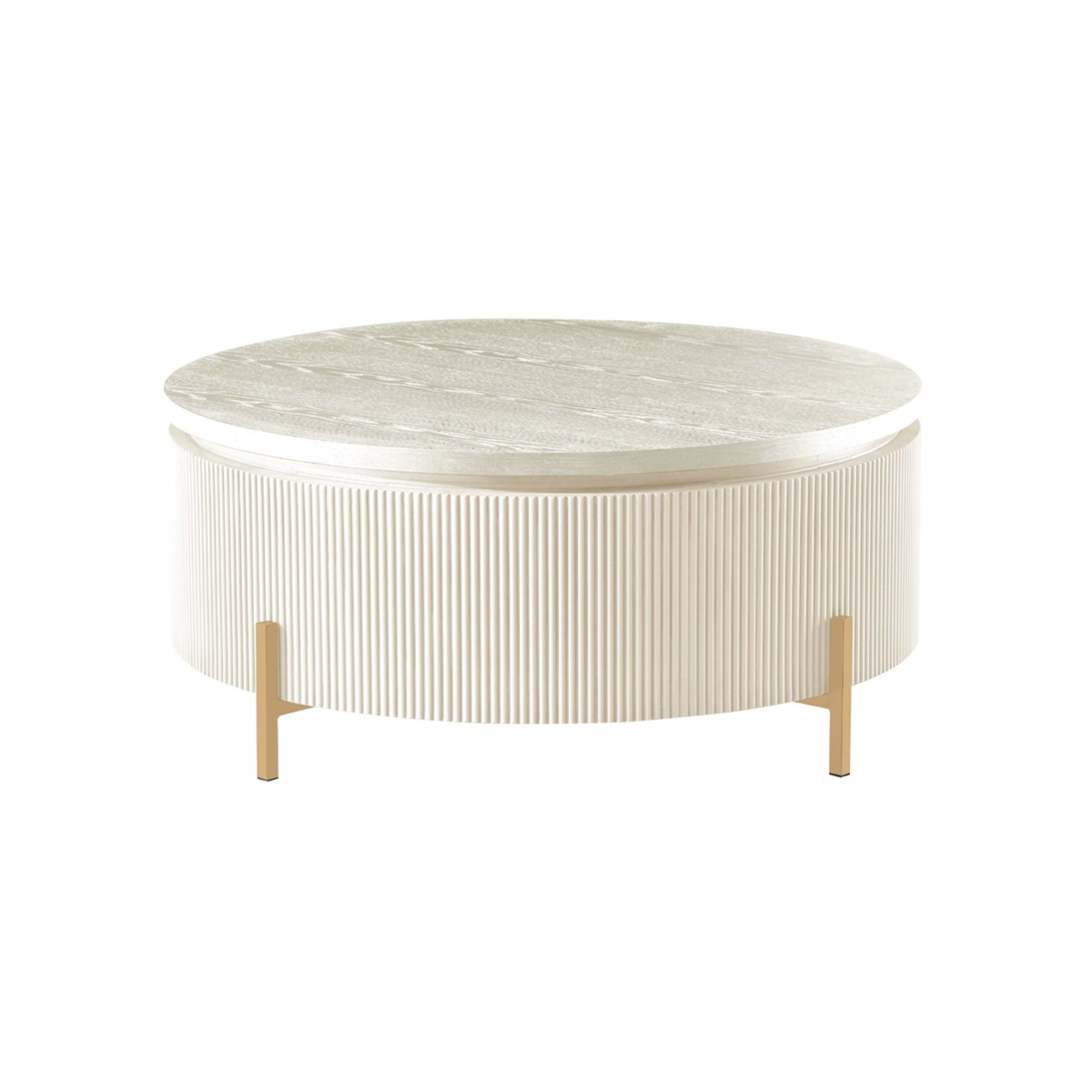 Foster Salontafel Ø 100 Crème Fineer — 1