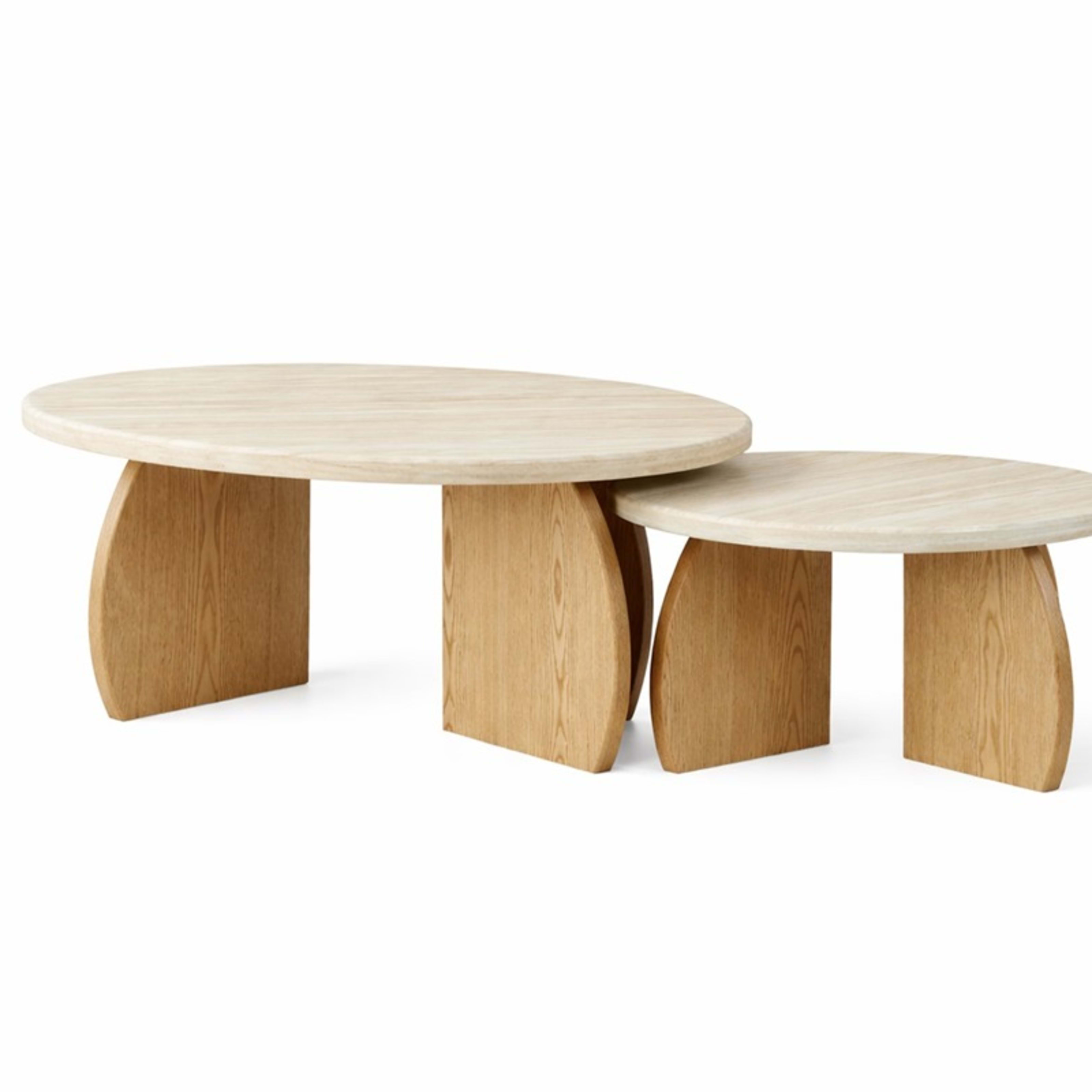 Monza Oak Salontafel 90×45 Flintstone Marmer Faux Marmer — 1