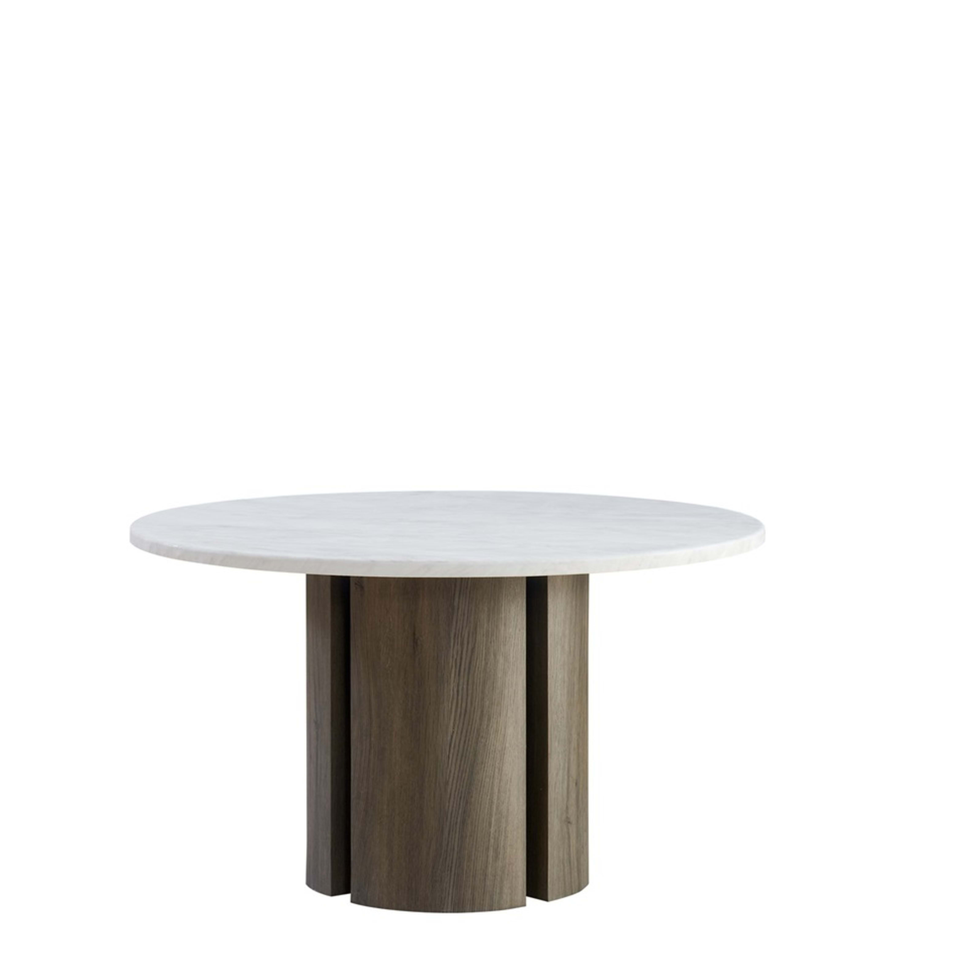 Olivia Eettafel Ø 130 Wit Marmer — 1