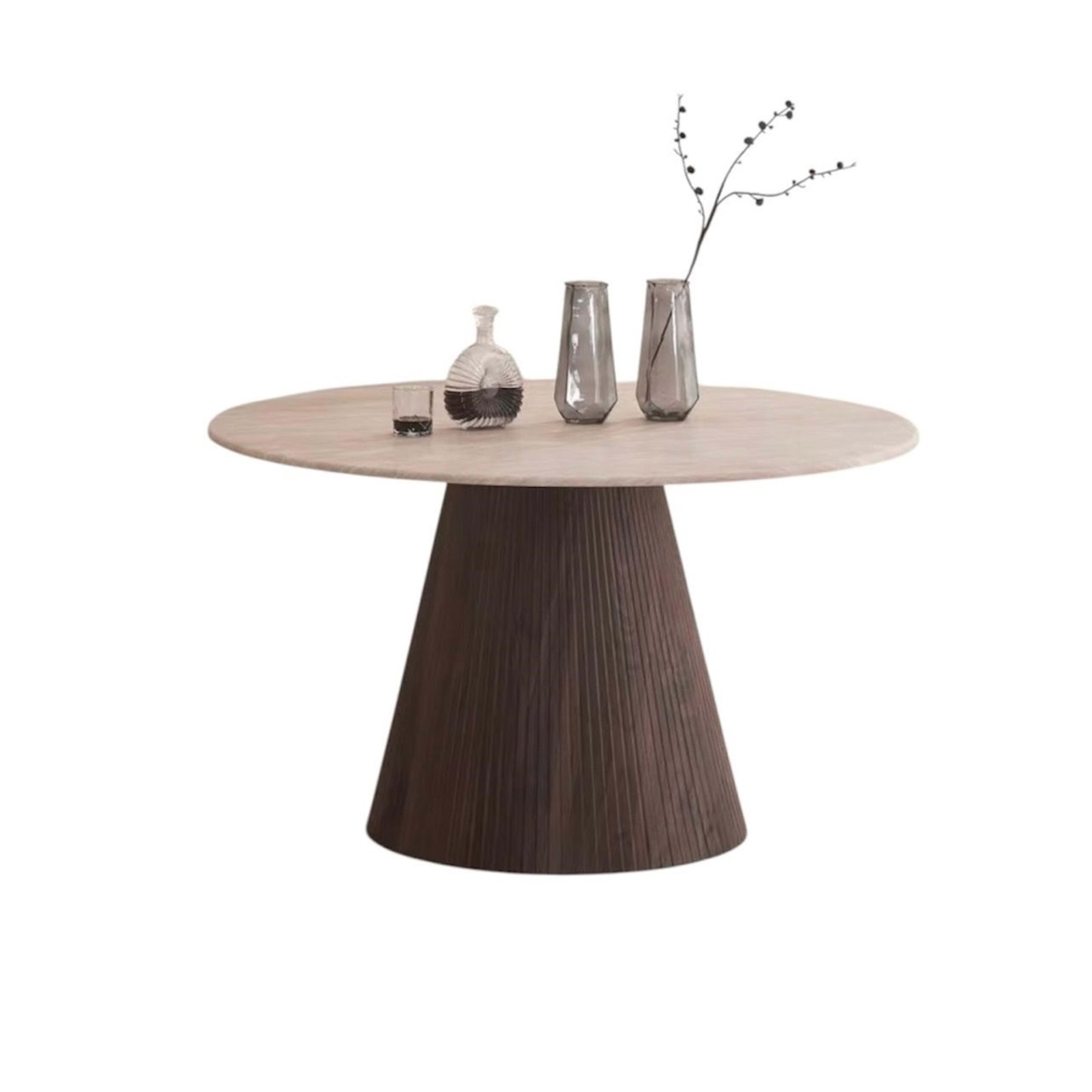 Kimberly Brown Eettafel Ø 130 Flintstone Marmer — 1