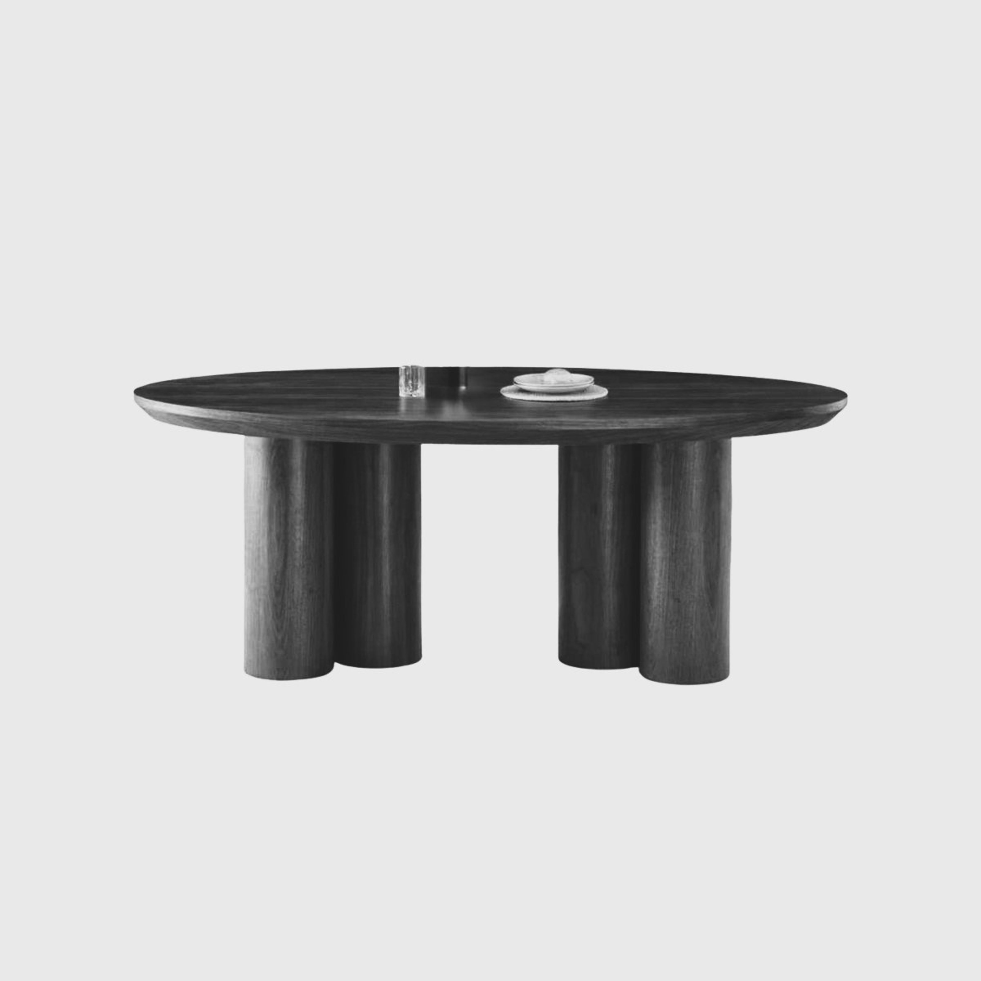 Royal Eettafel 200×100×76 Zwart Fineer Ovaal — 1
