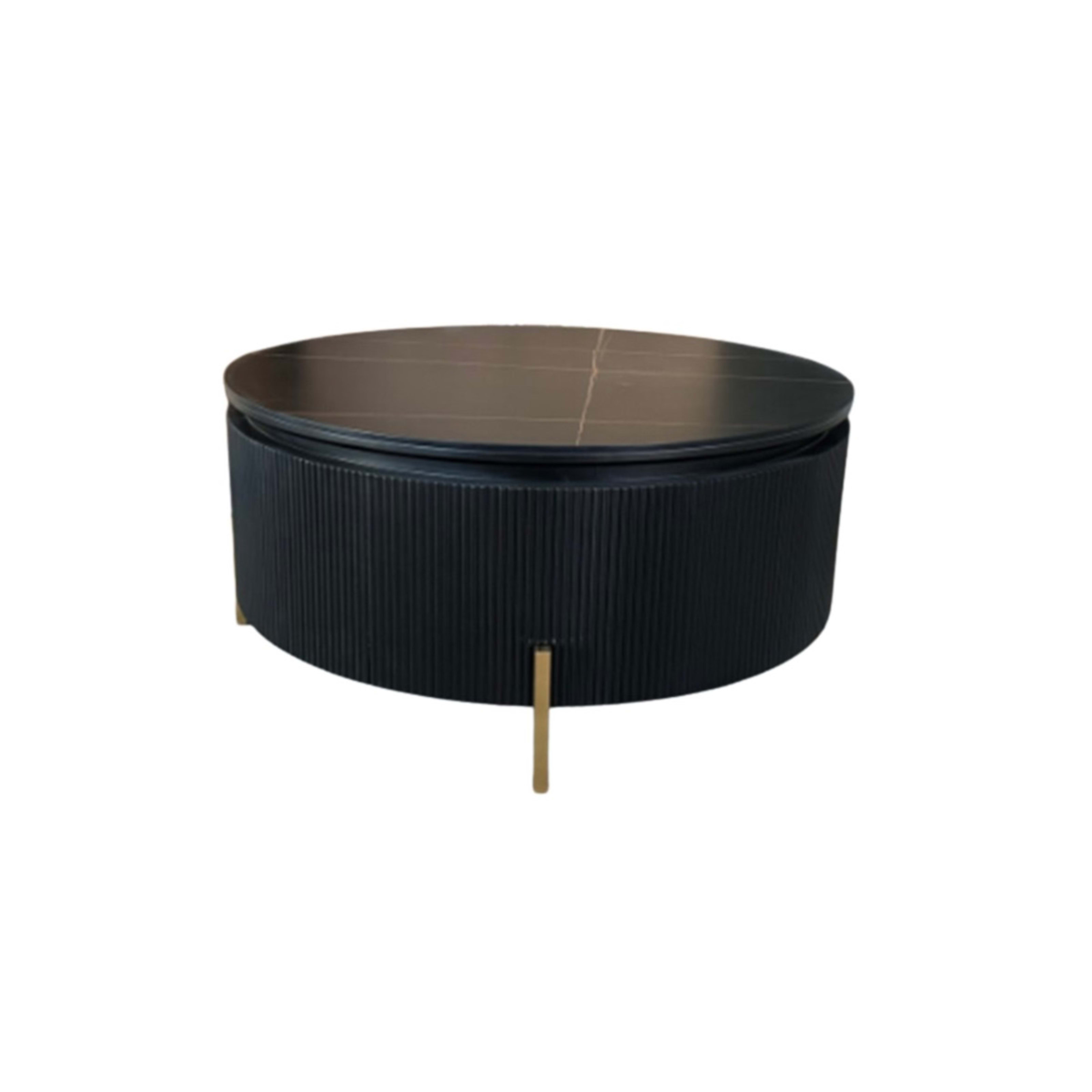 Foster Salontafel Ø 100 Zwart Sintersteen — 1