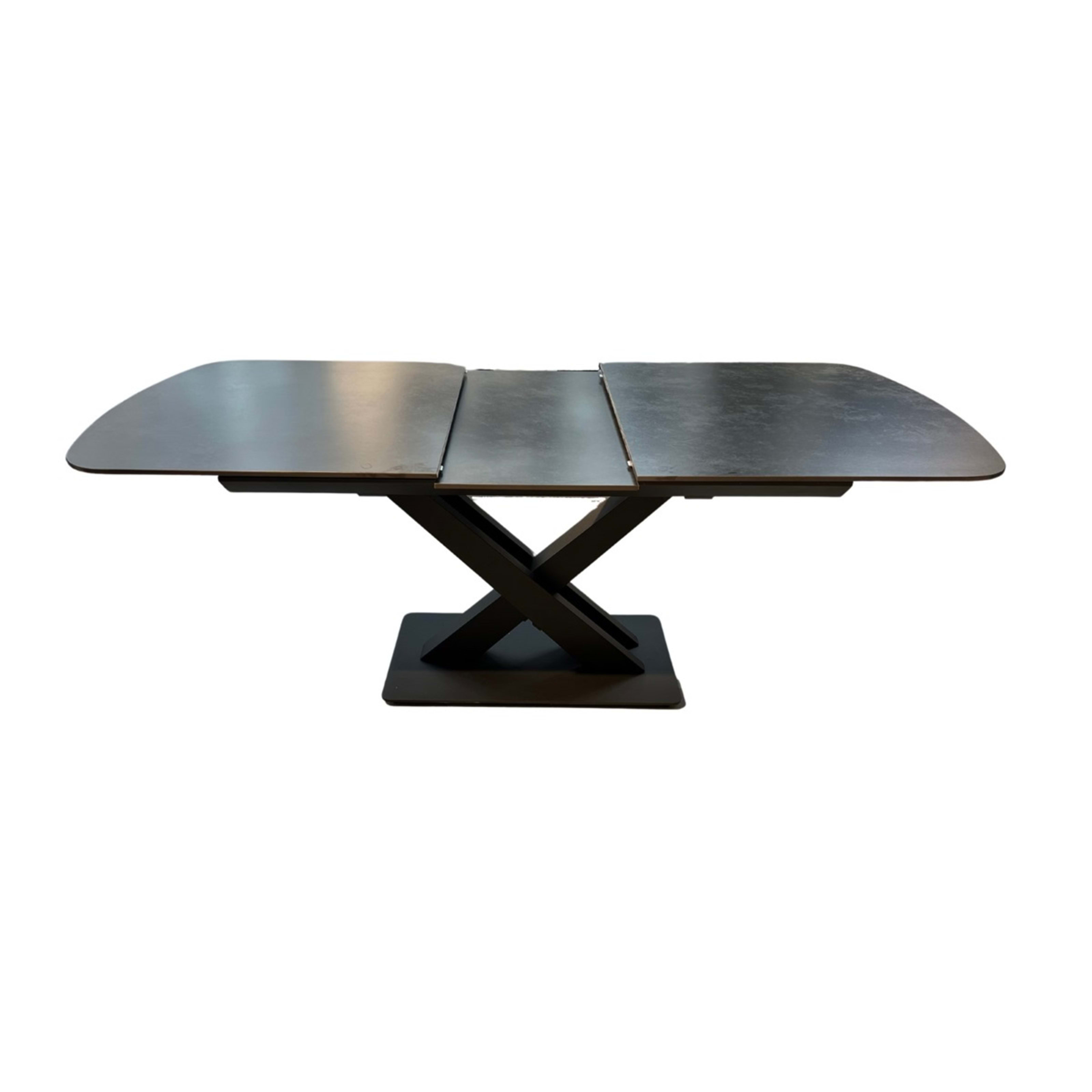 Xabi Eettafel 160/200×90 Zwart Sintersteen Donkergrijs — 1