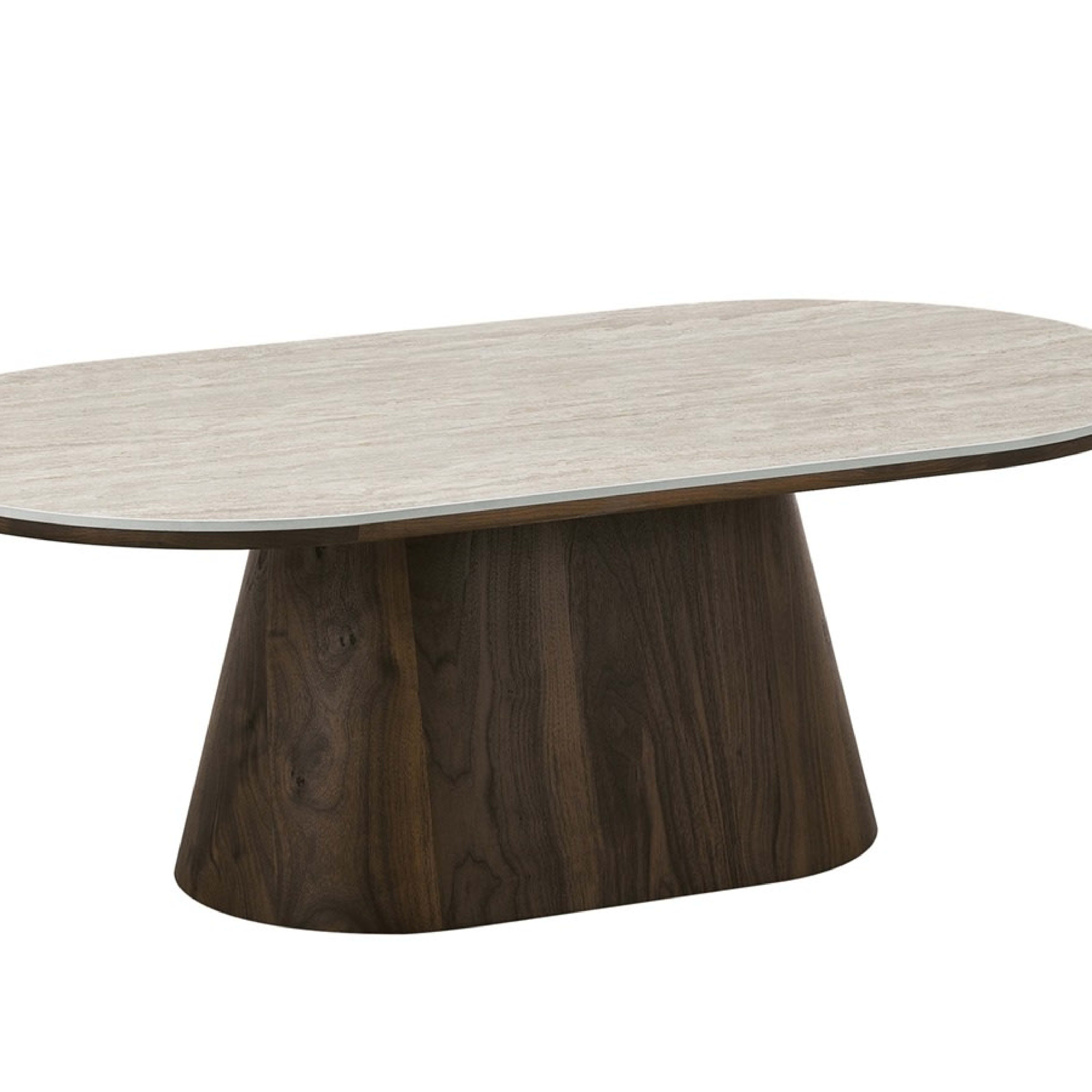 Enzo salontafel ovaal 130×70 walnoot keramiek — 1