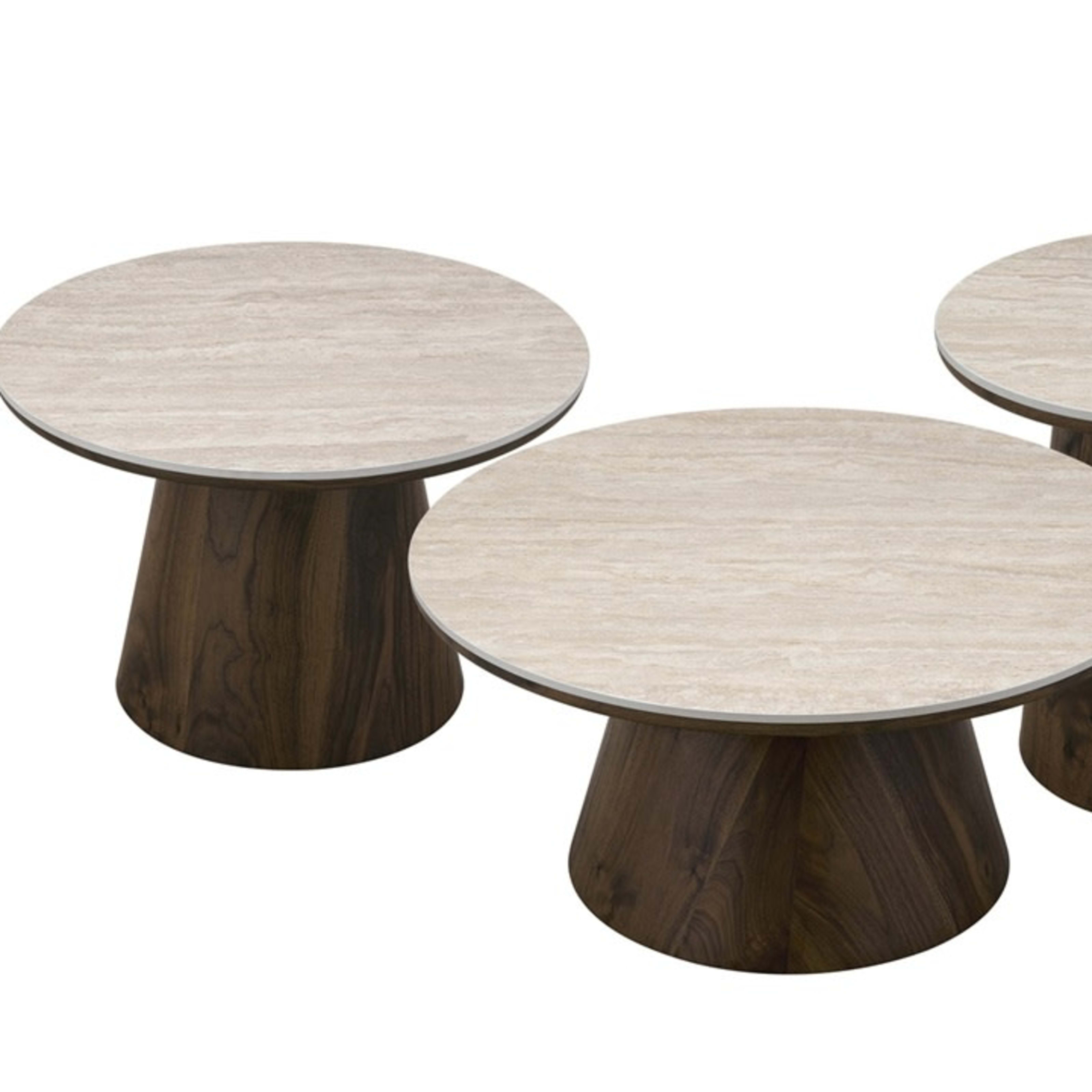 Enzo salontafelset 80×38 walnoot keramiek — 1
