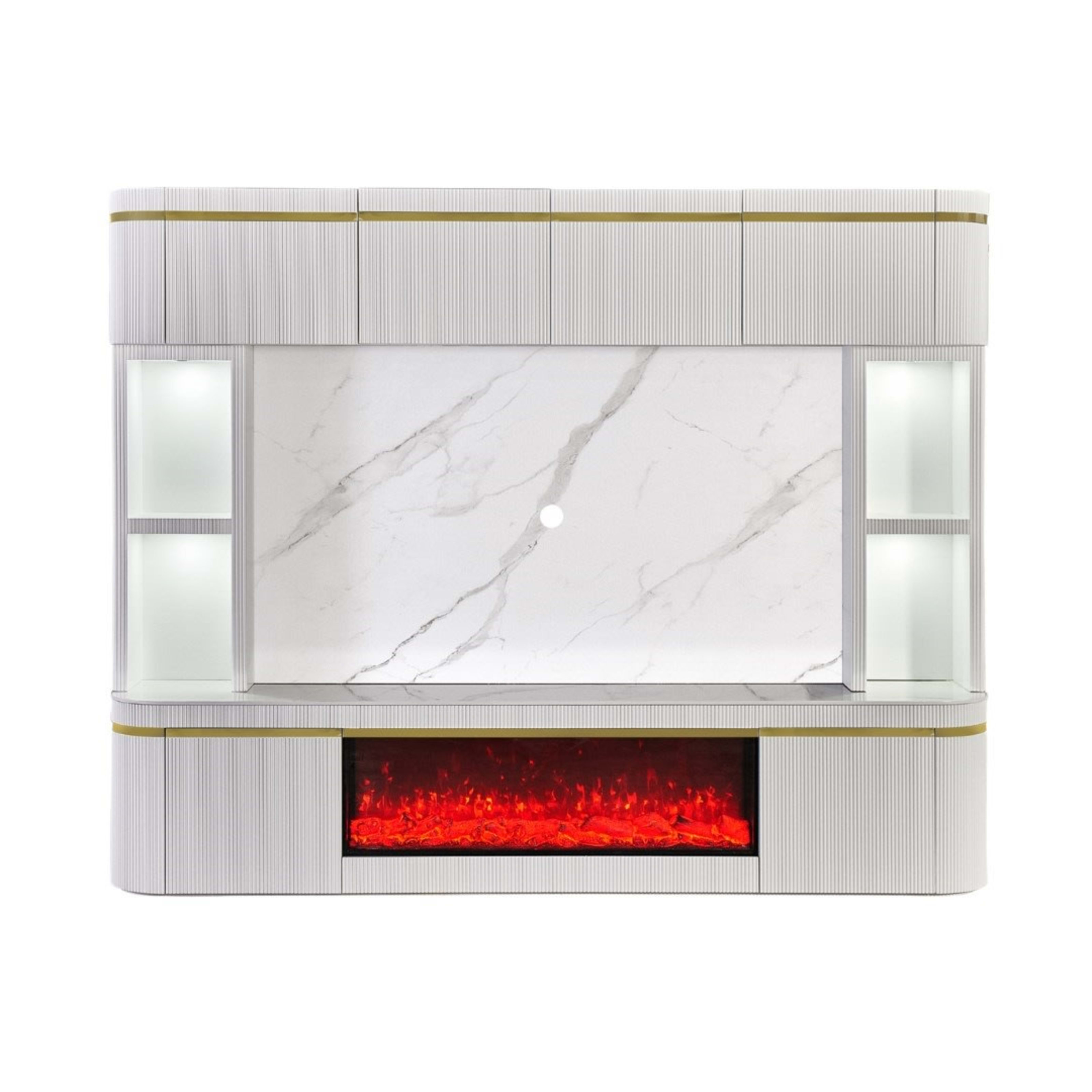 Aqua tv-wand 280×50 wit/goud keramiek