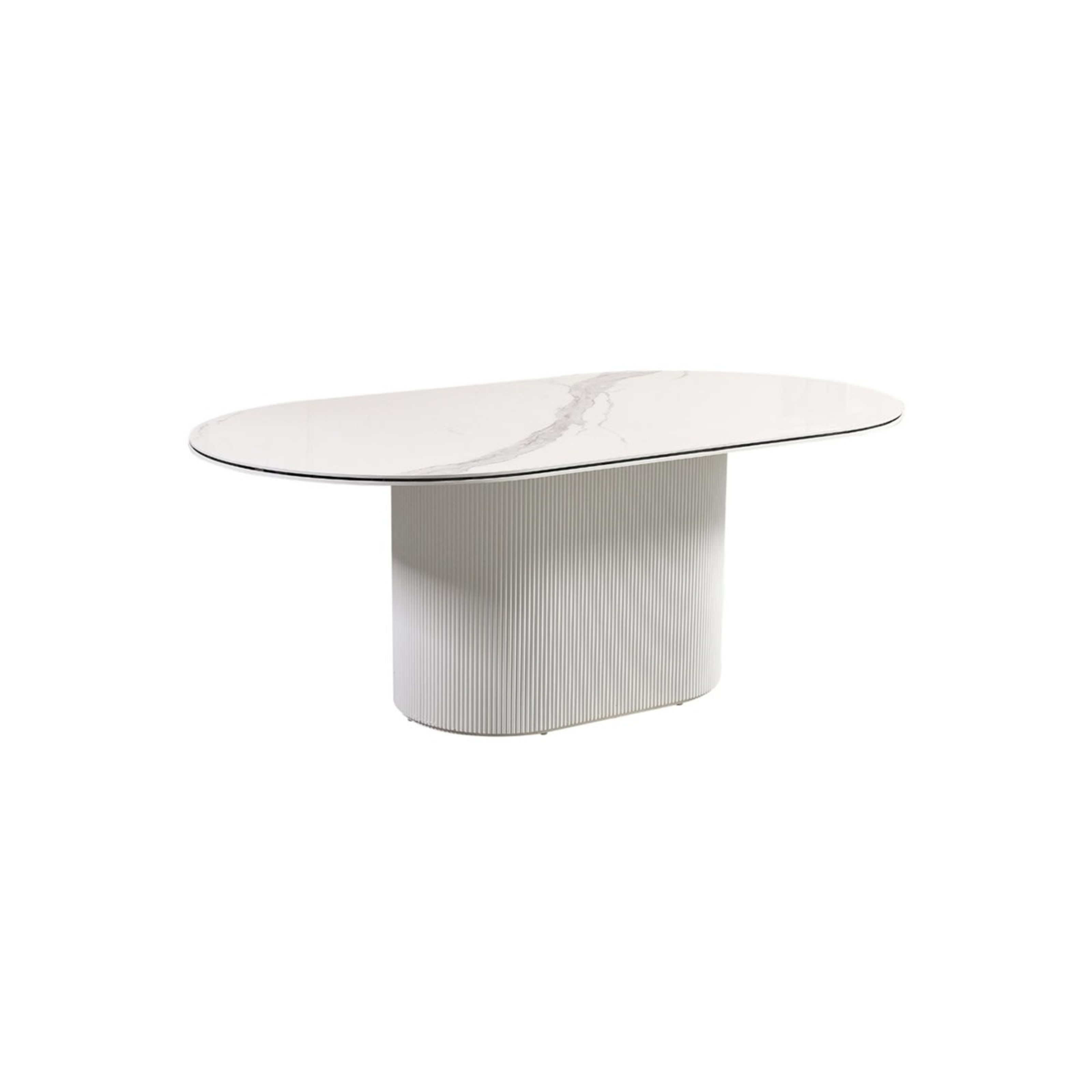 Aqua eettafel 200×110 wit/zwart keramiek — 1