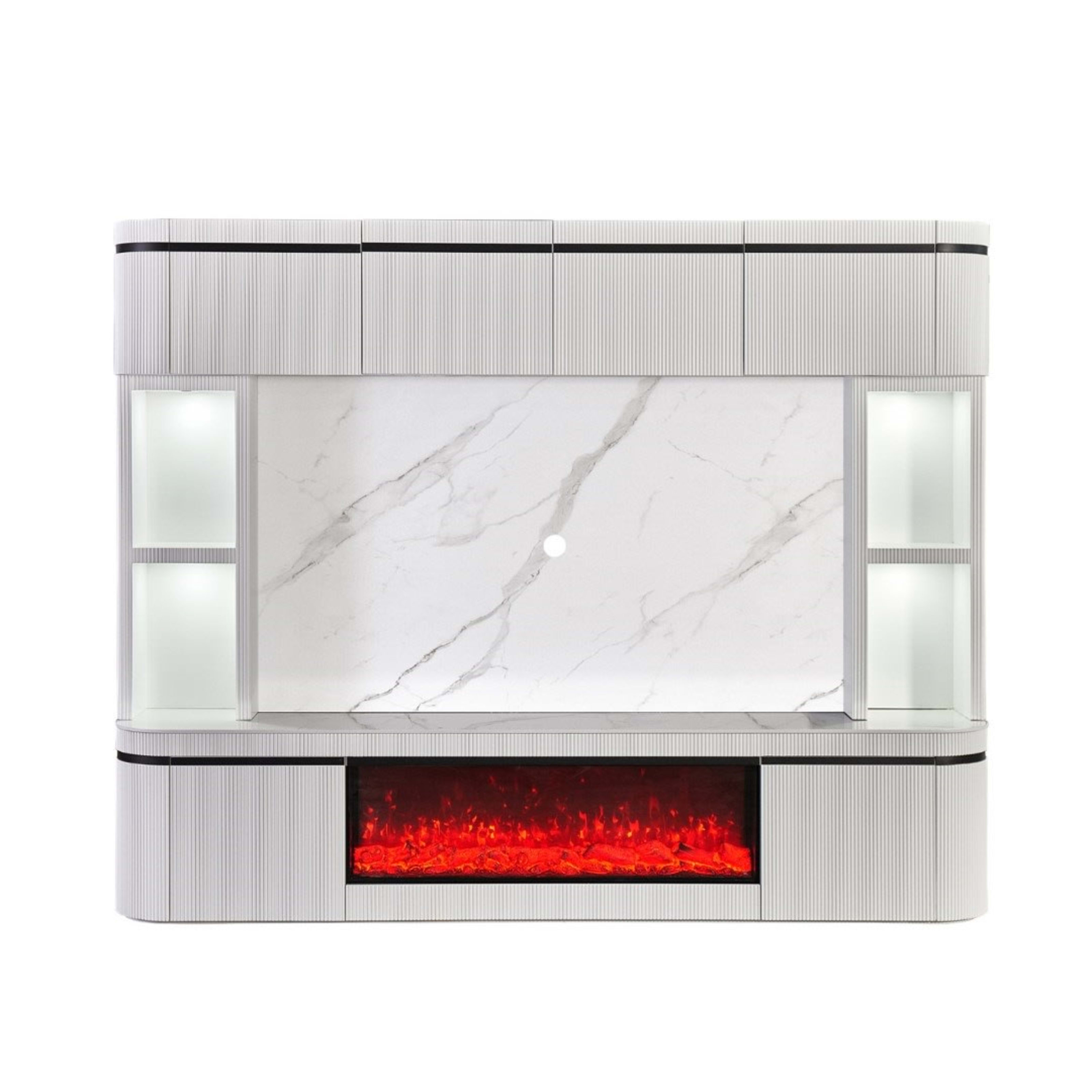 Aqua tv-wand 280×50 wit/zwart keramiek — 1