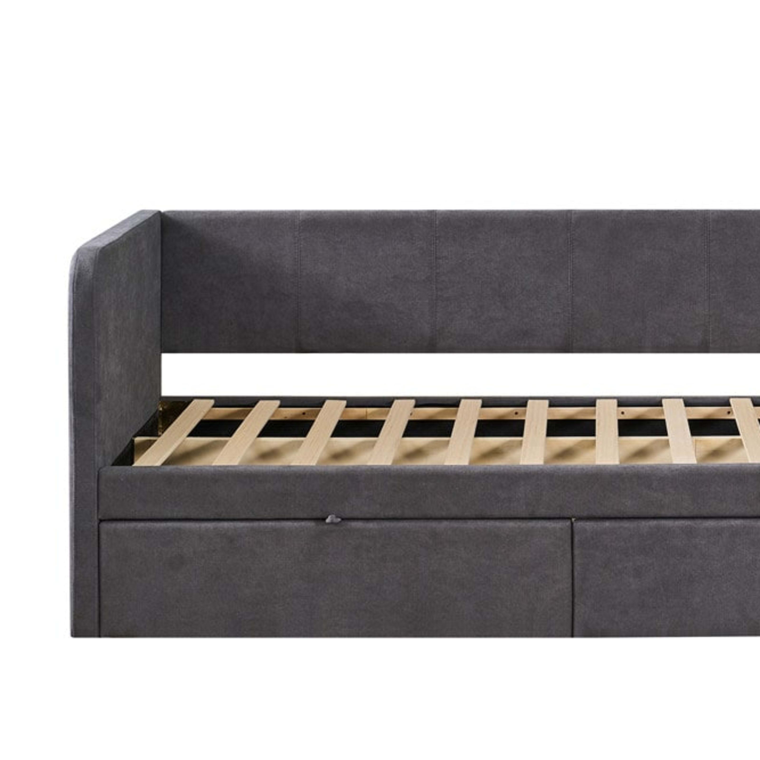 Bed 'Parma' 90×200 met lattenbodem Stof Grijs — 1