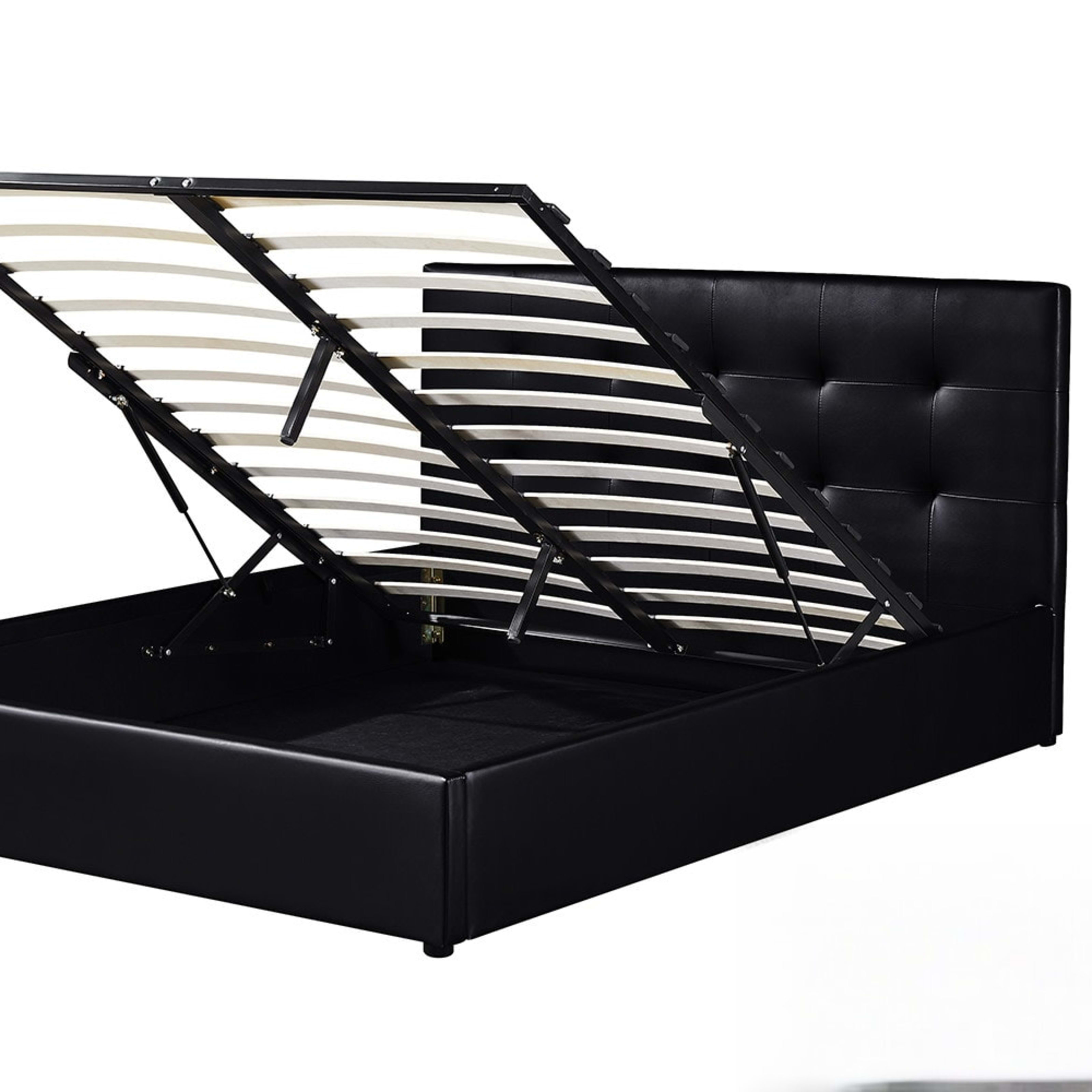 Bed met koffer 'Porto' 160×200 PU Zwart — 4