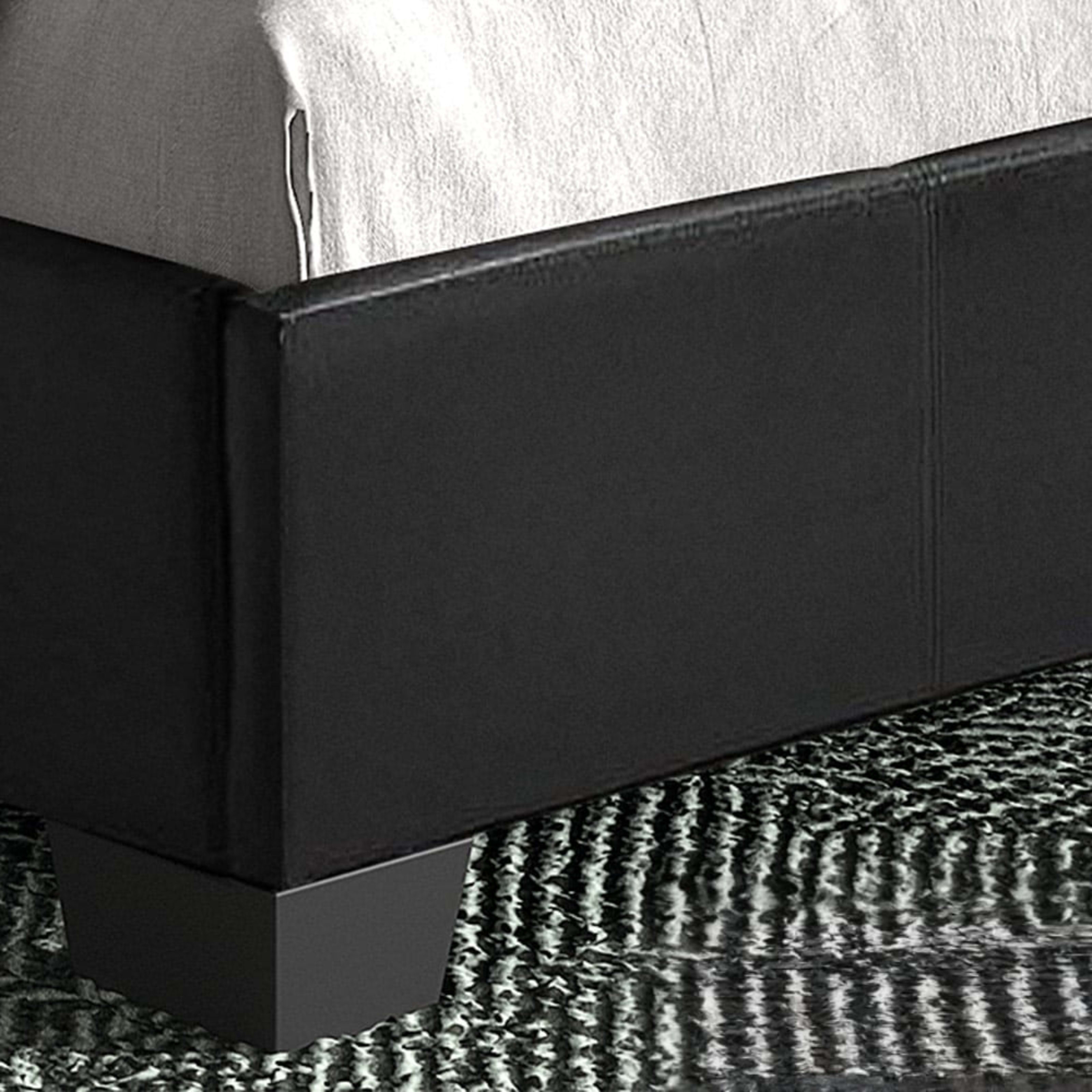 Bed 'Roma' 140×200 met lattenbodem PU Zwart — 4