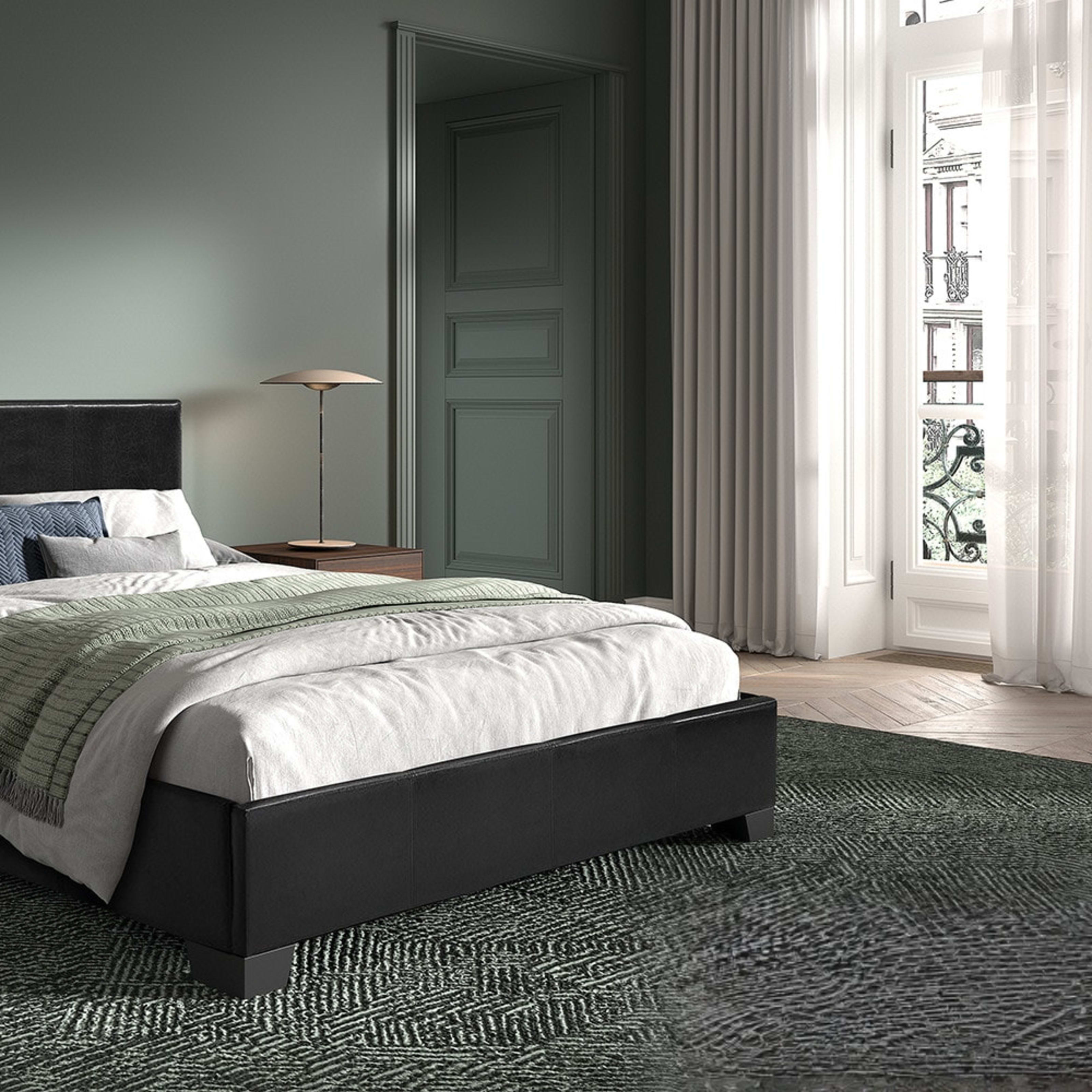 Bed 'Roma' 140×200 met lattenbodem PU Zwart — 2