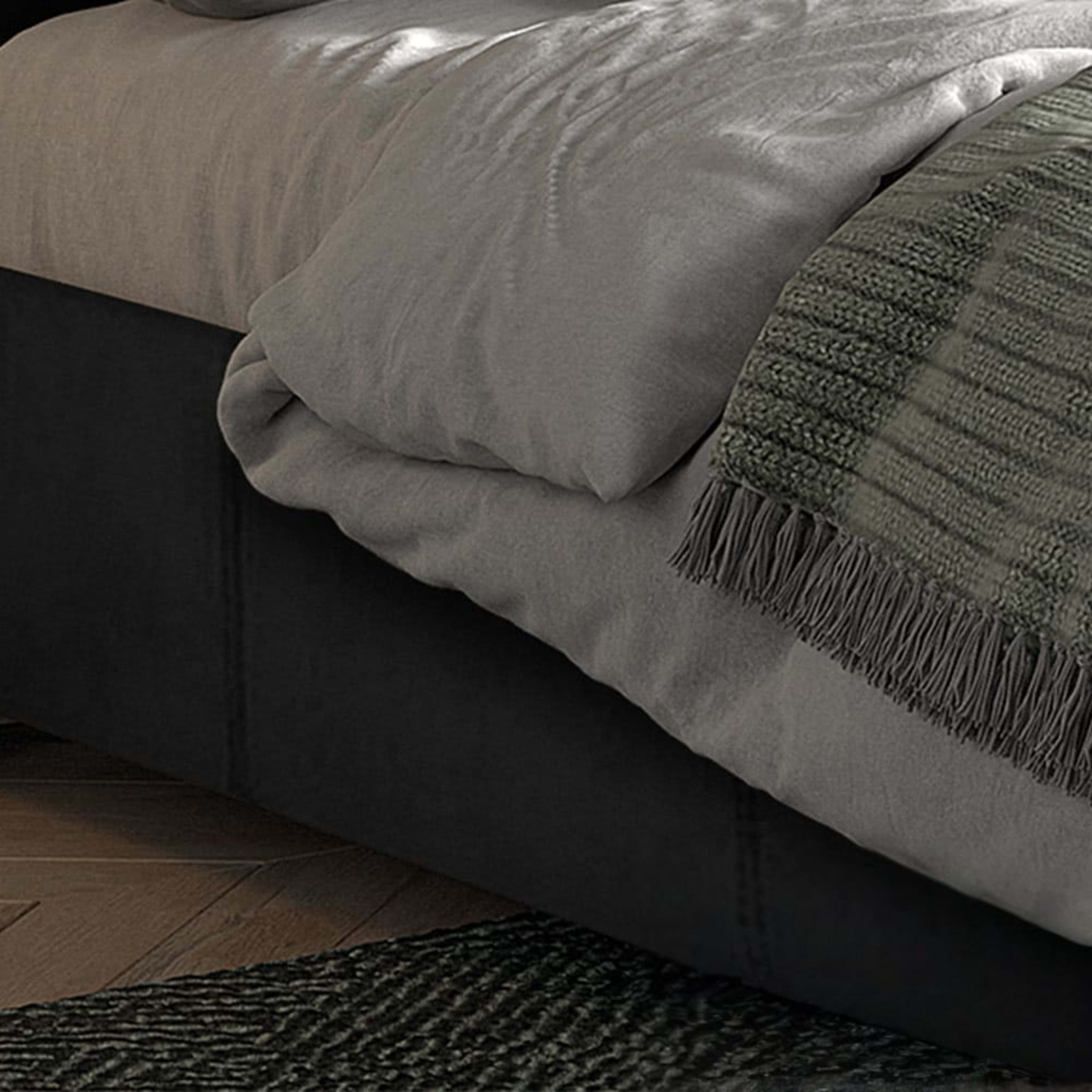 Bed 'Roma' 140×200 met lattenbodem PU Zwart — 3