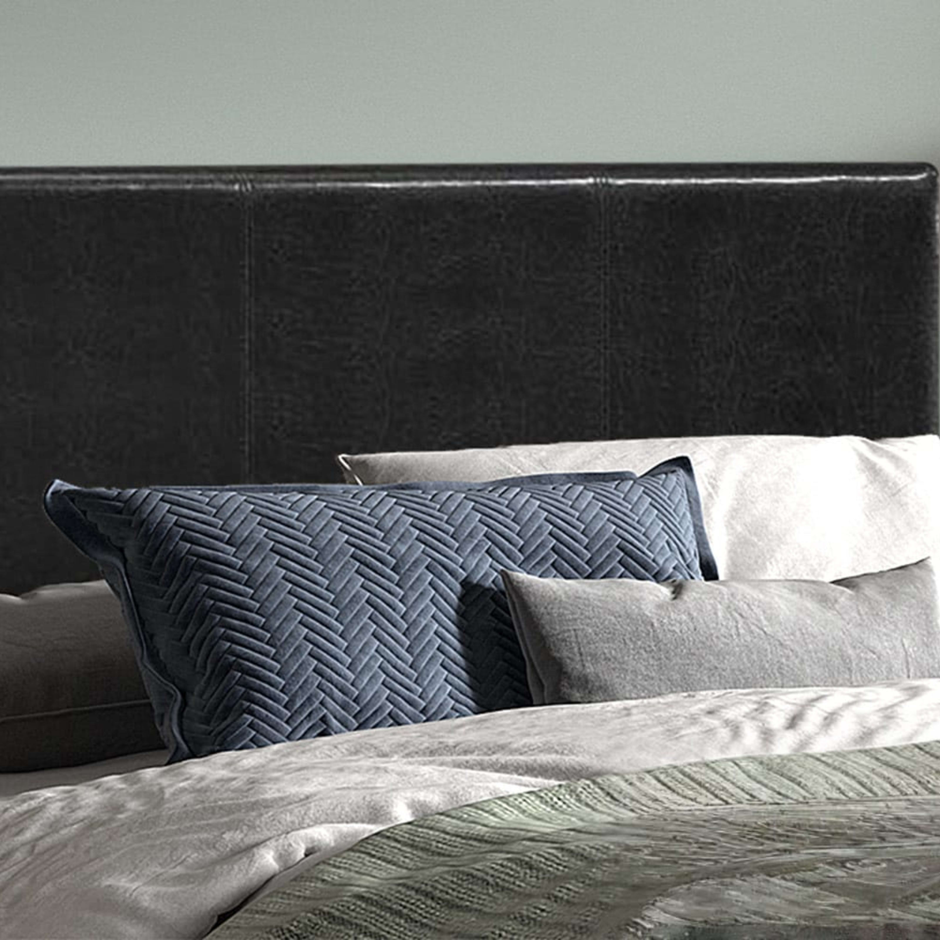 Bed 'Roma' 140×200 met lattenbodem PU Zwart — 5