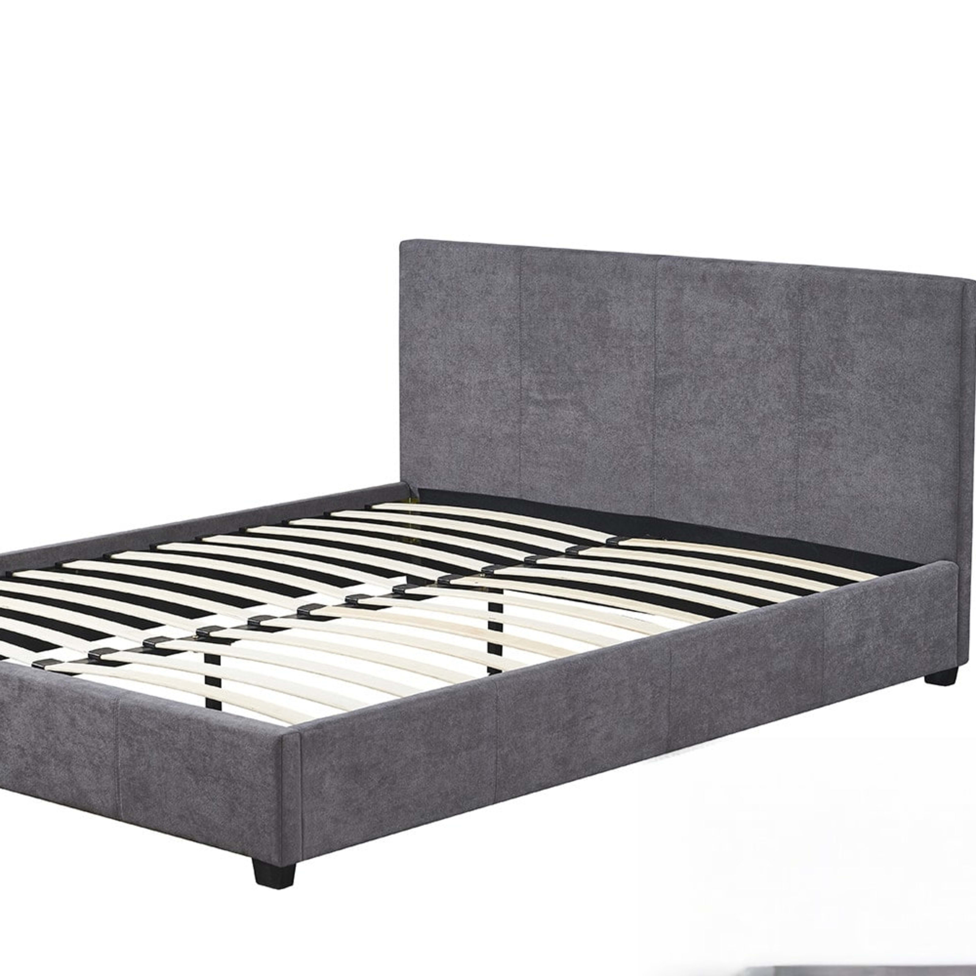 Bed 'Roma' 140×200 met lattenbodem Stof Grijs — 4