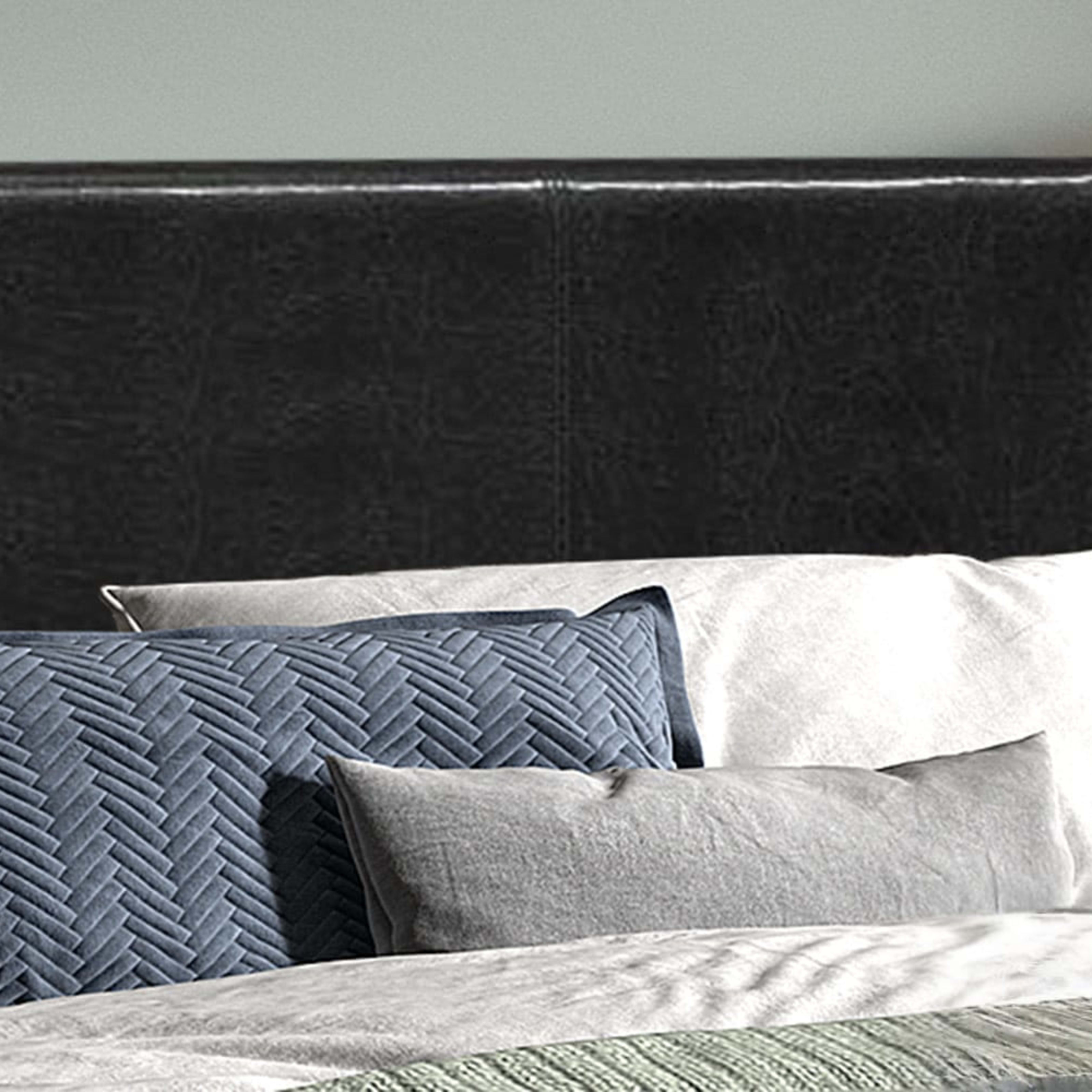 Bed 'Roma' 160×200 met lattenbodem PU Zwart — 3