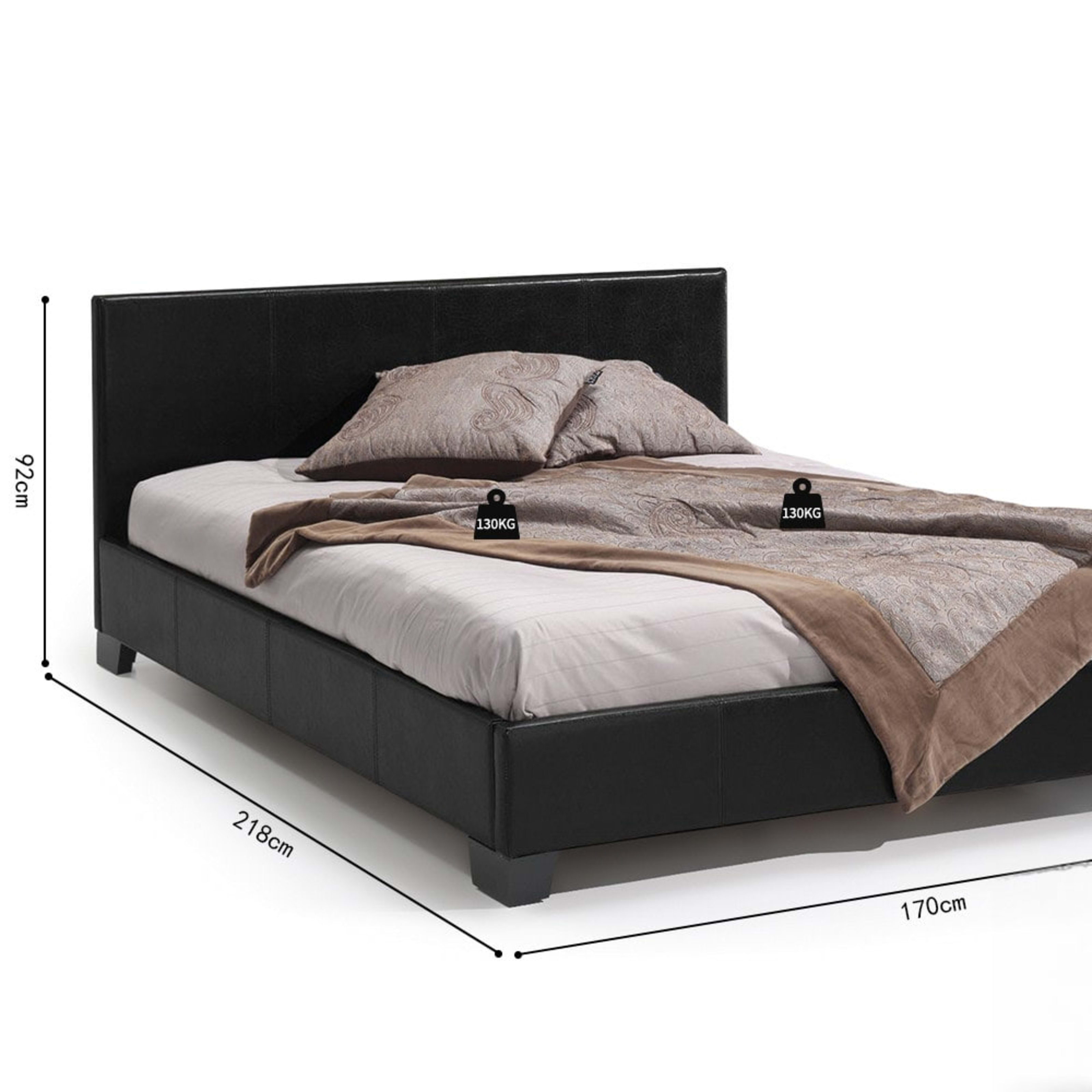 Bed 'Roma' 160×200 met lattenbodem PU Zwart — 7