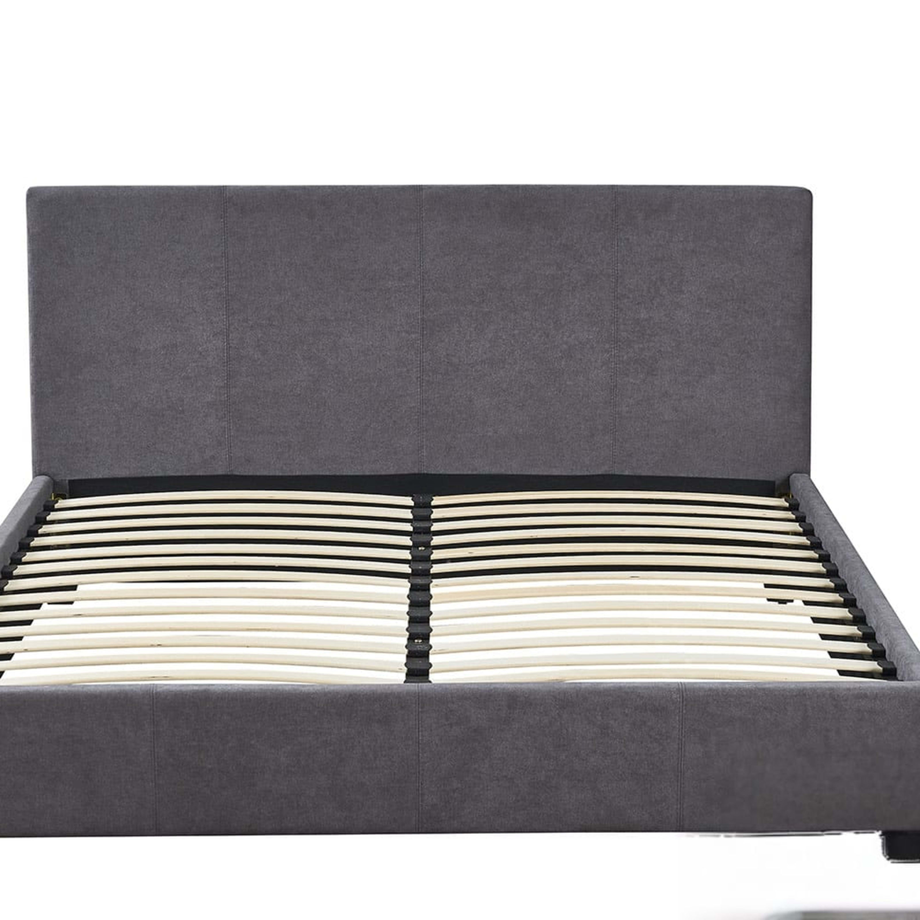 Bed 'Roma' 160×200 met lattenbodem Stof Grijs — 3