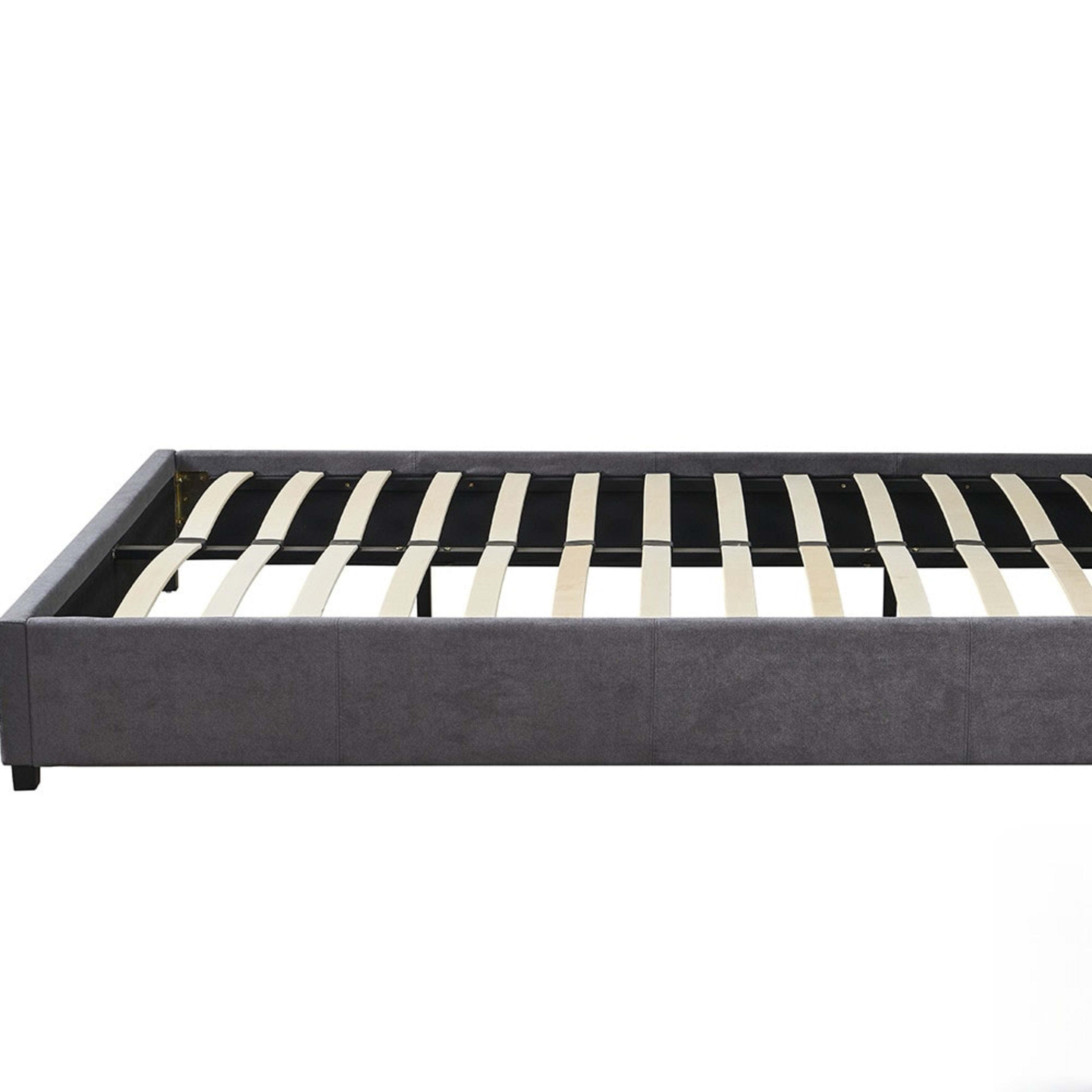 Bed 'Roma' 160×200 met lattenbodem Stof Grijs — 5