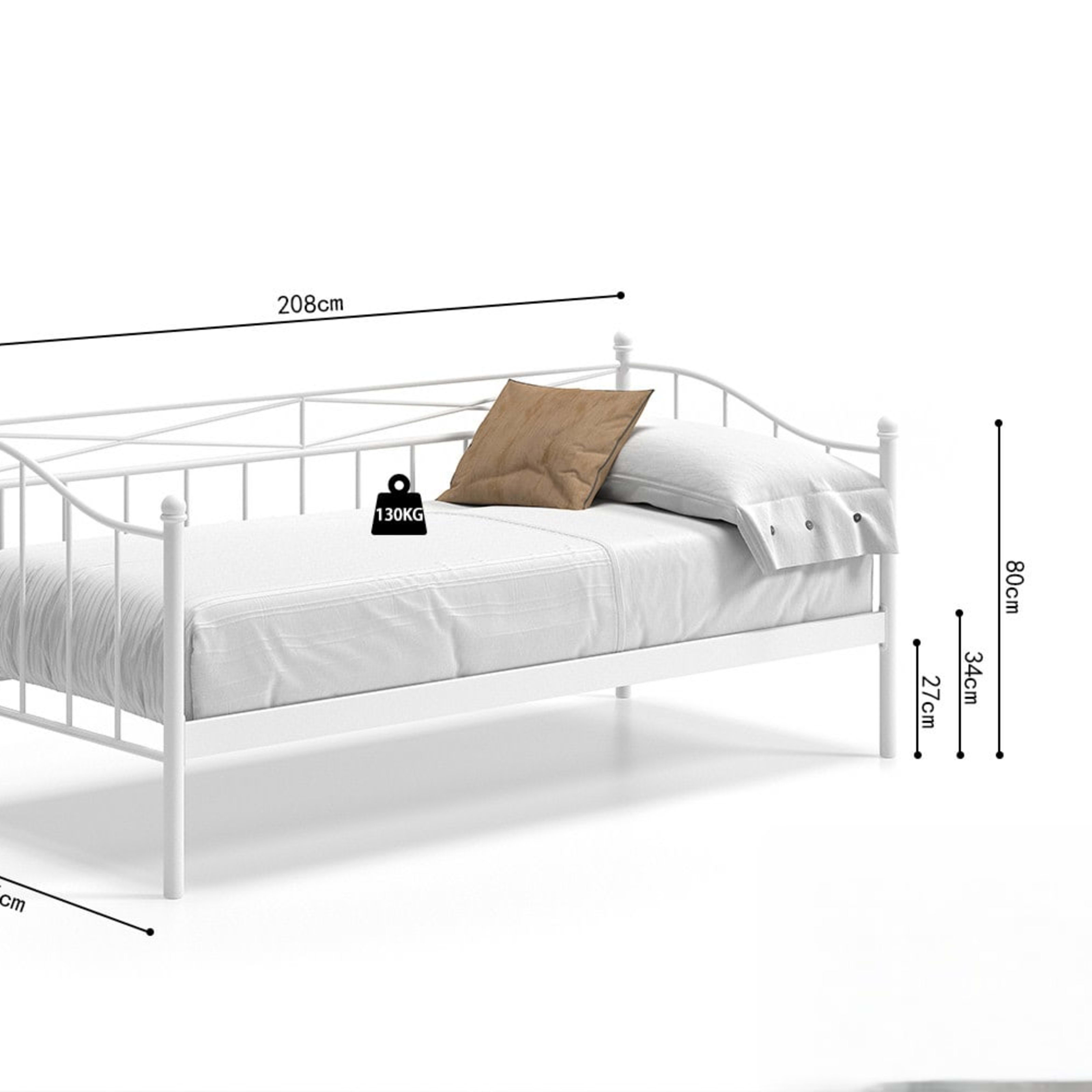 Bed 'Sablo' 90×200 met lattenbodem Wit — 6