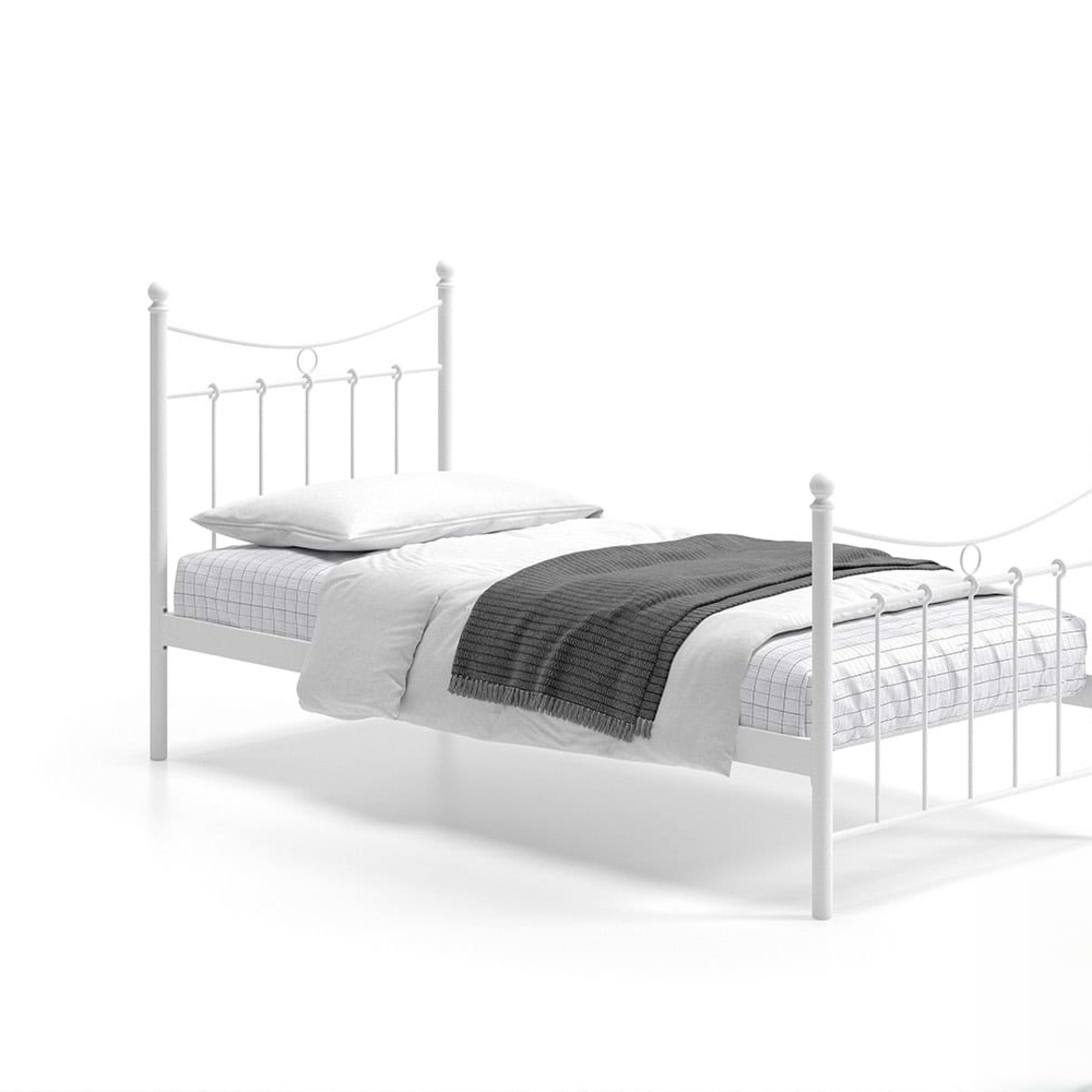Bed 'Sacha' 90×200 met lattenbodem Wit — 5