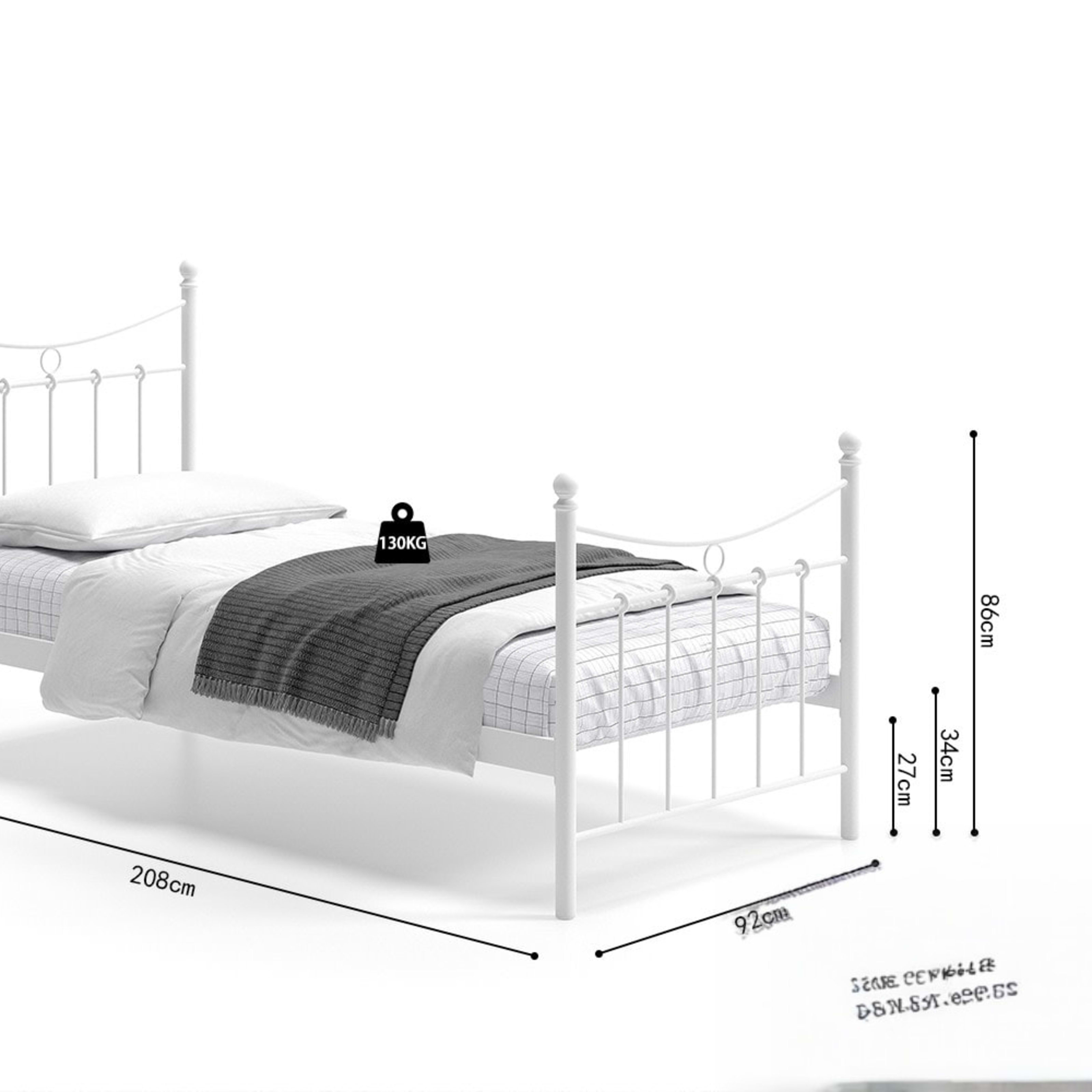 Bed 'Sacha' 90×200 met lattenbodem Wit — 6