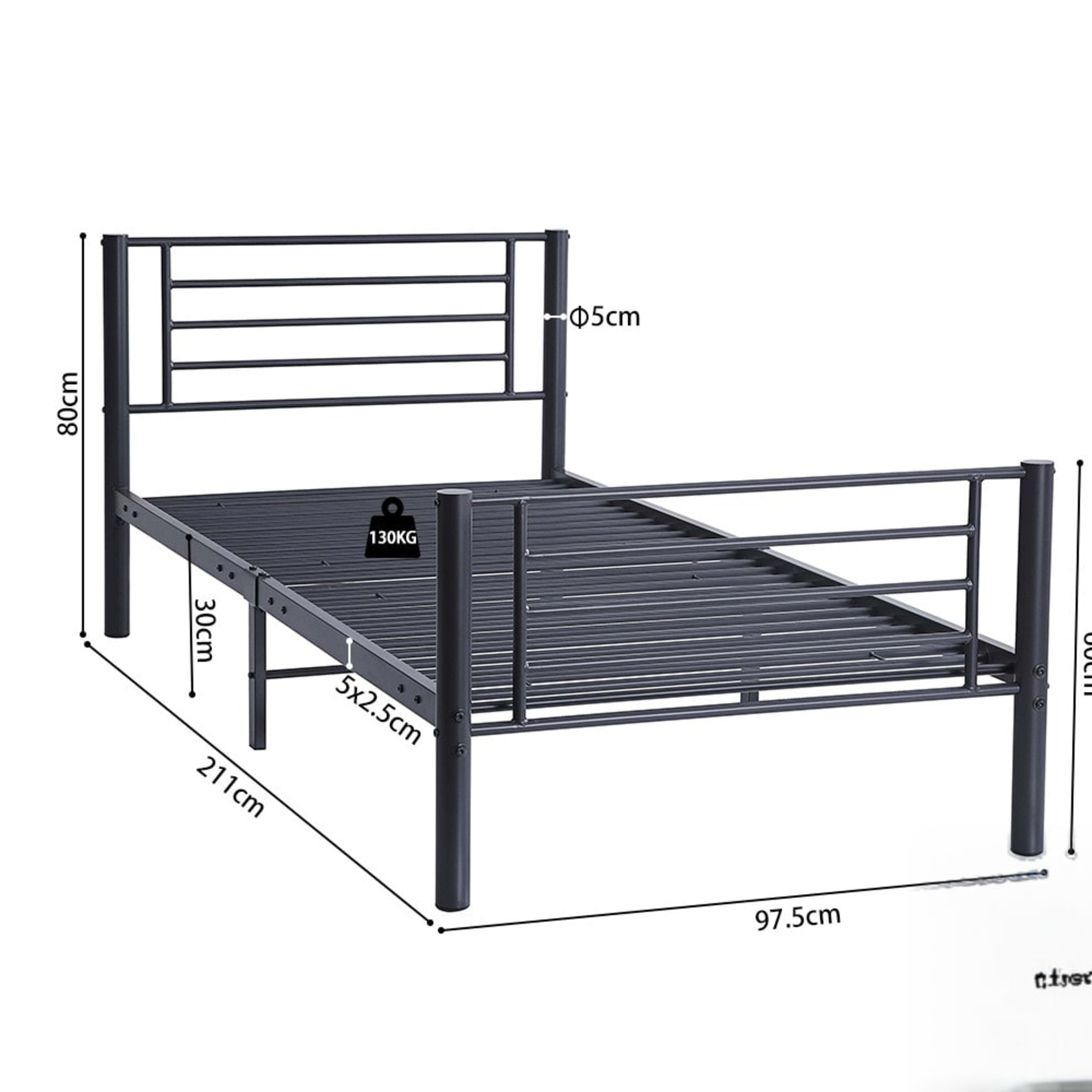 Bed 'Sammy' 90×200 Metaal Donkergrijs — 6