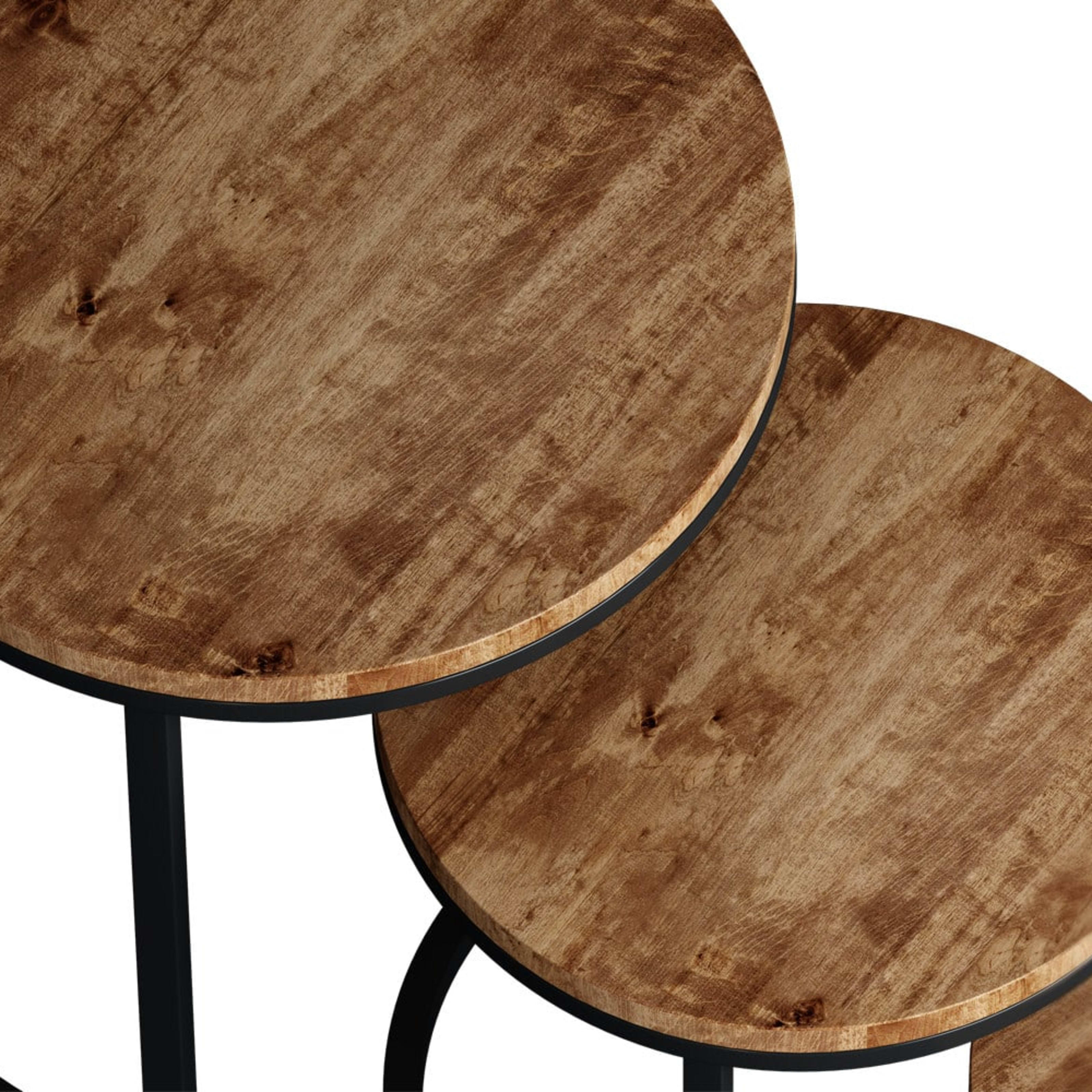 Bijzettafel 'Plano' 3-delig Mango hout — 3