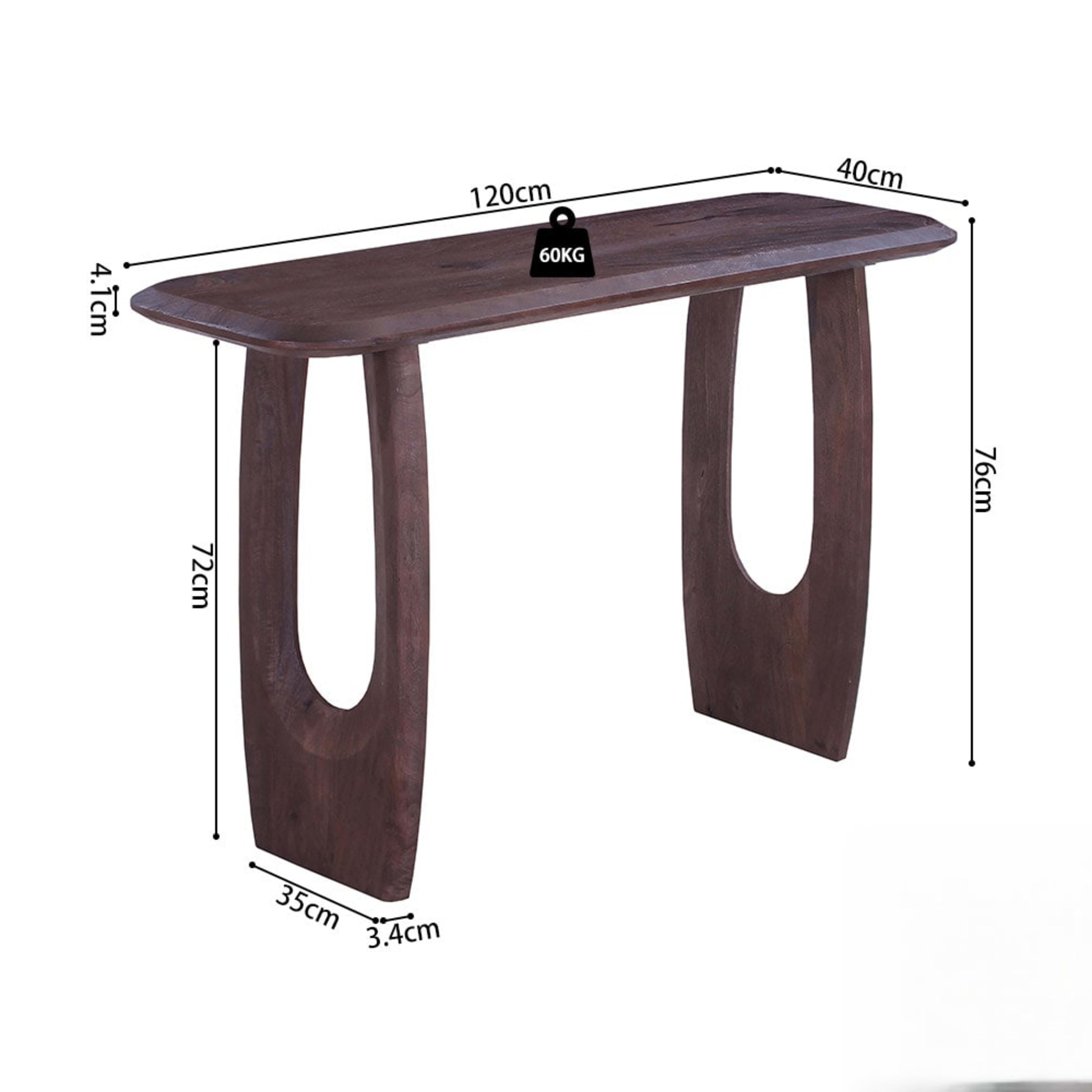 Console 'Braga' Deens Ovaal Mango hout Donkerbruin — 4