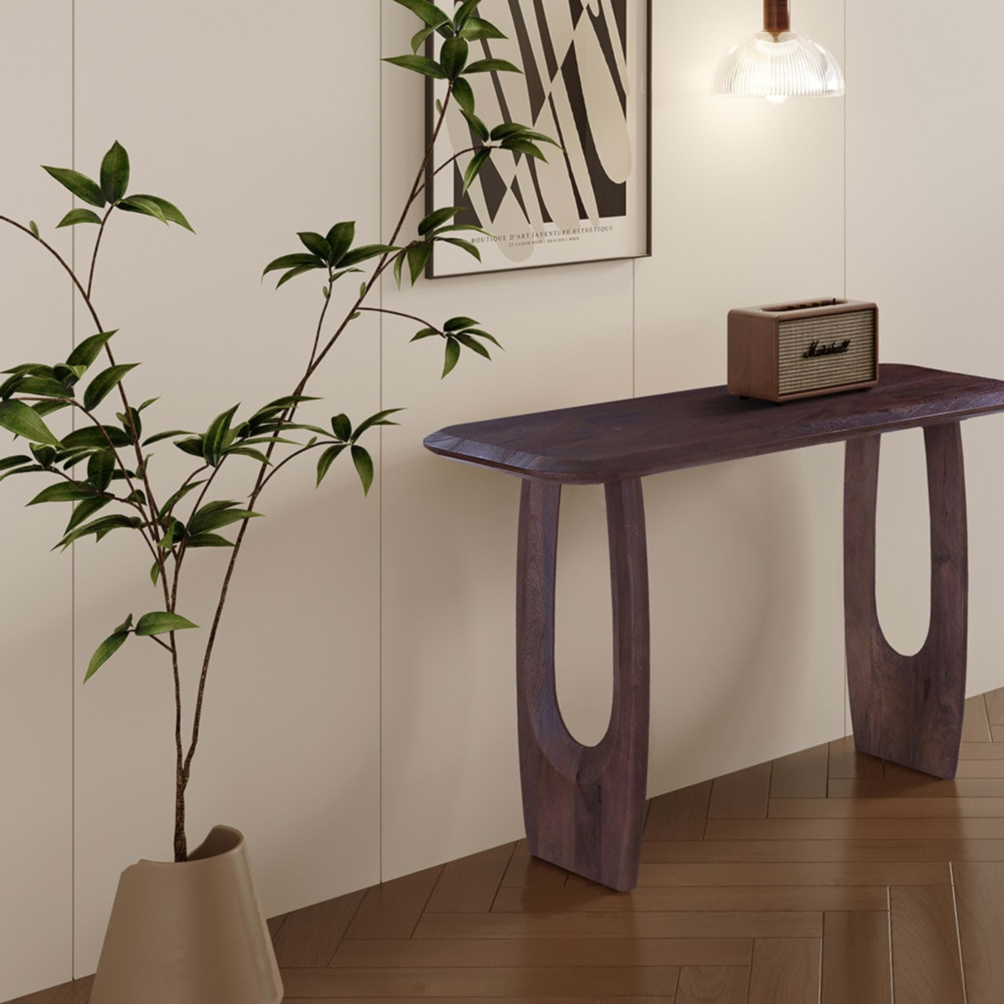 Console 'Braga' Deens Ovaal Mango hout Donkerbruin — 2