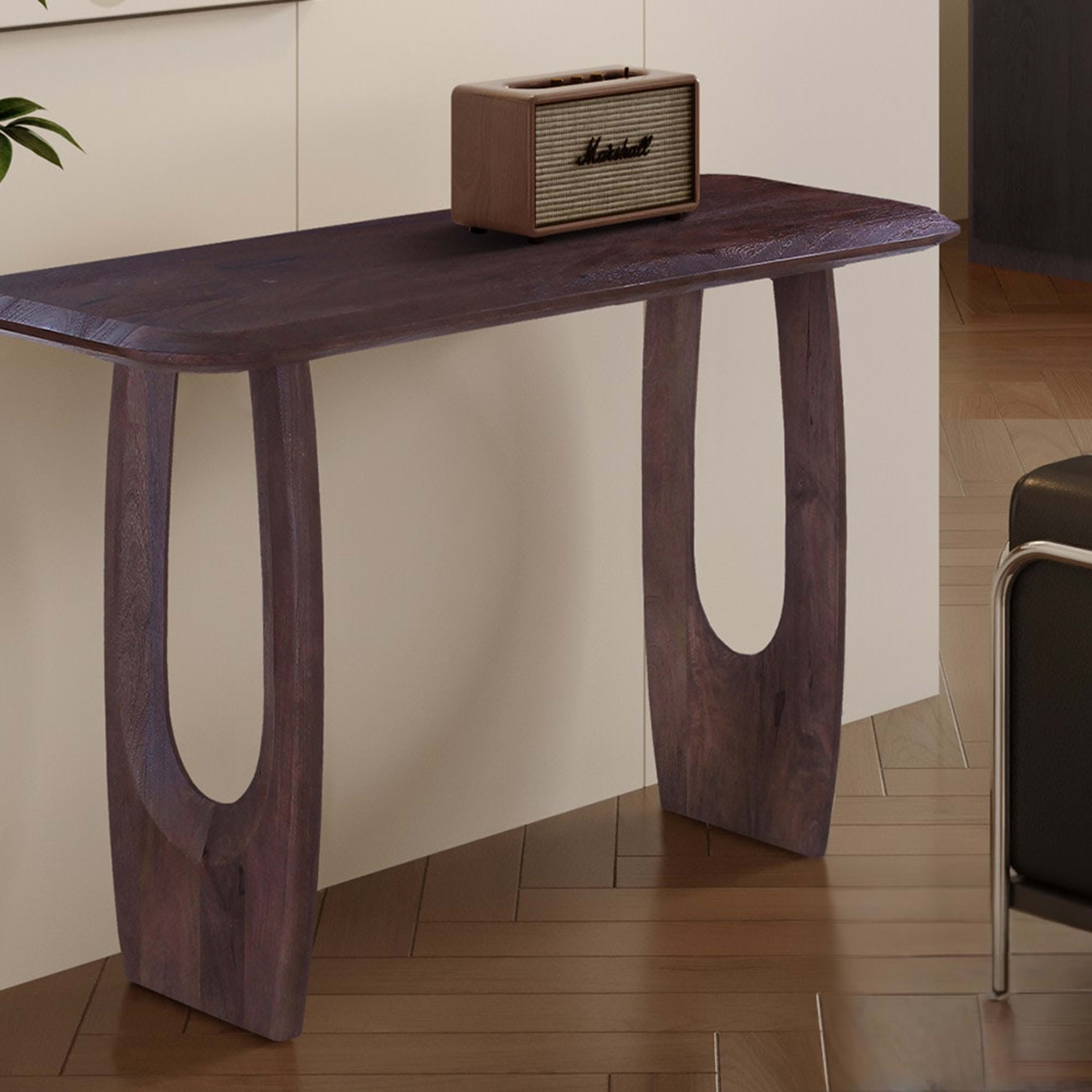 Console 'Braga' Deens Ovaal Mango hout Donkerbruin — 3