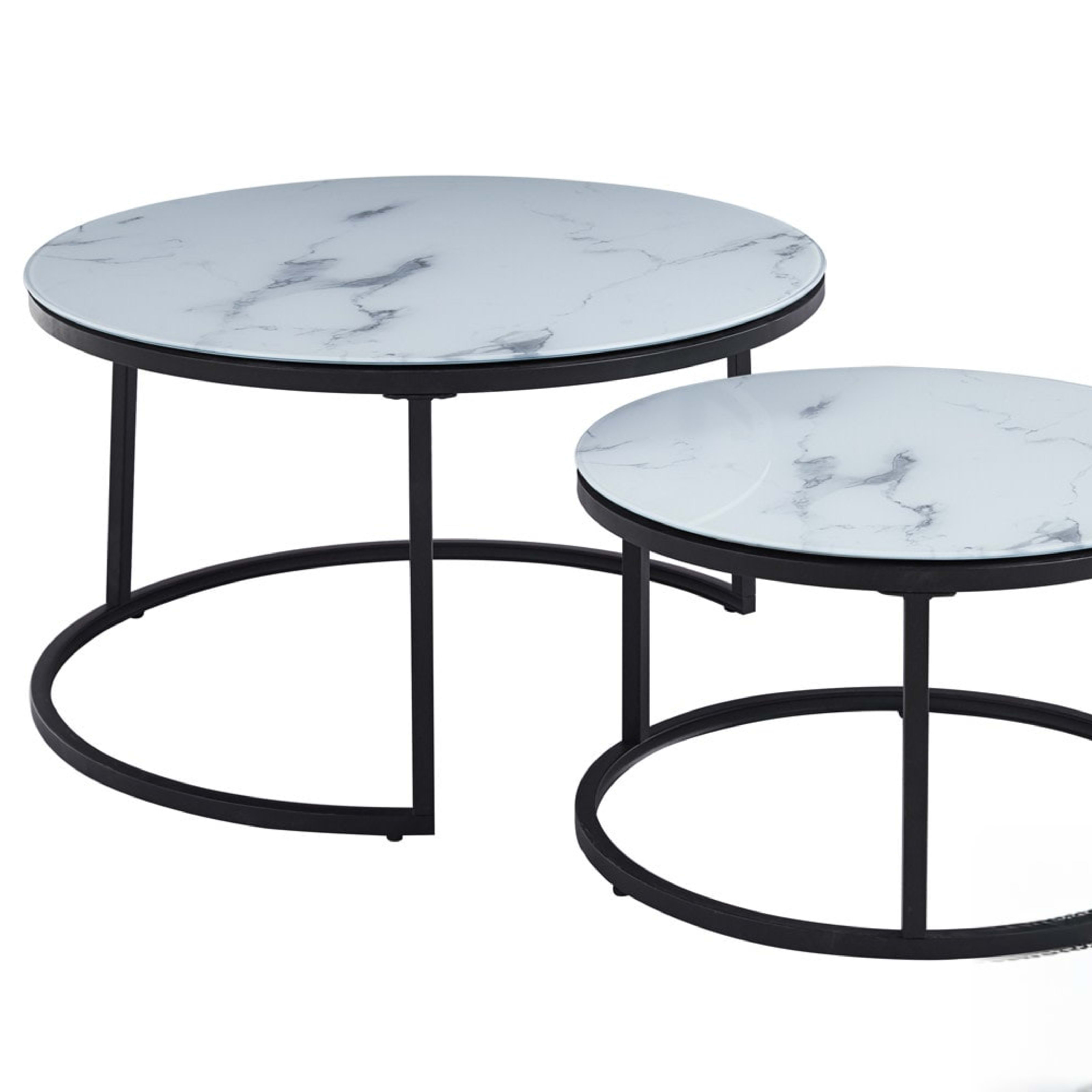 Salontafel 'Boston' Decor Glas Marmer Wit — 2