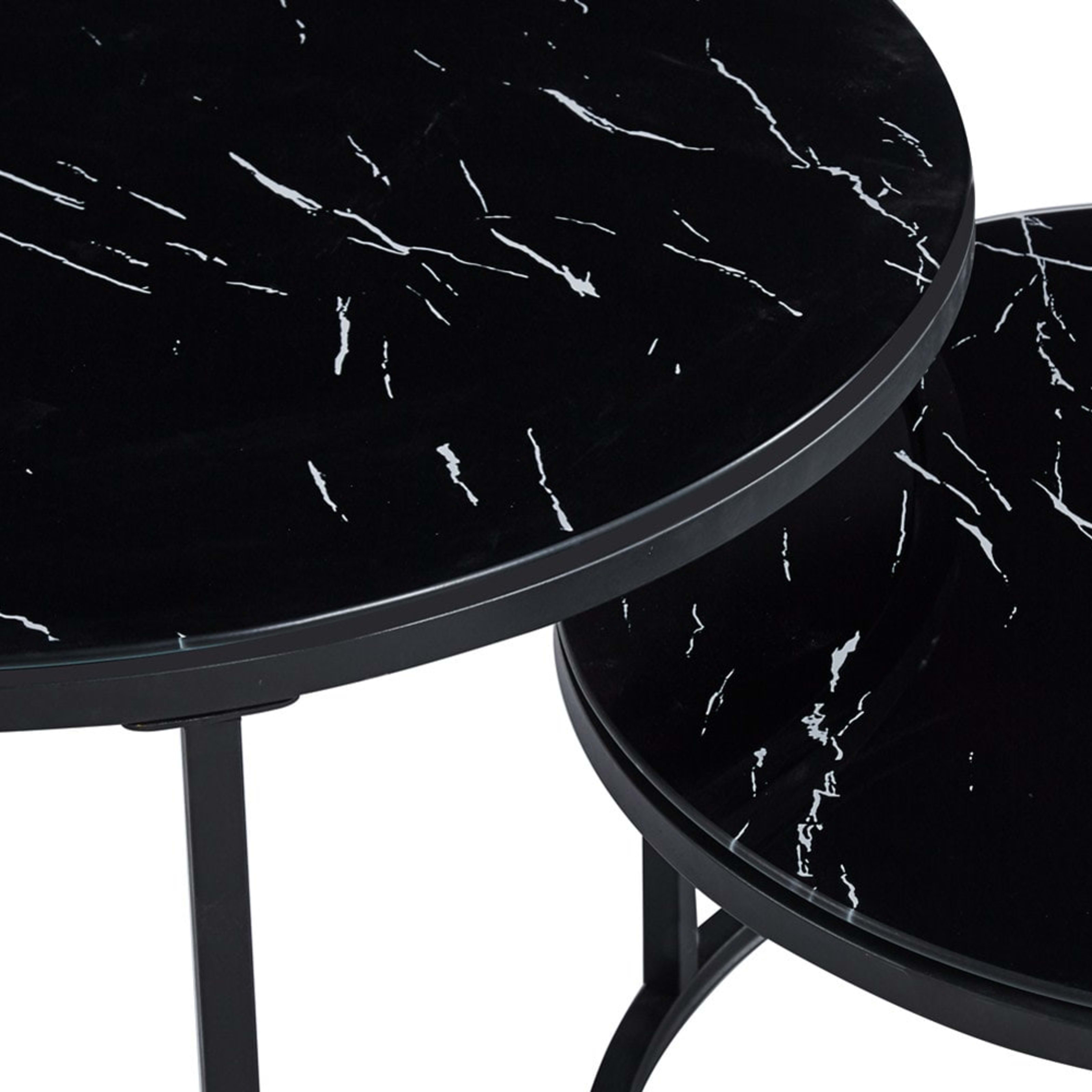 Salontafel 'Boston' Decor Glas Marmer Zwart — 4