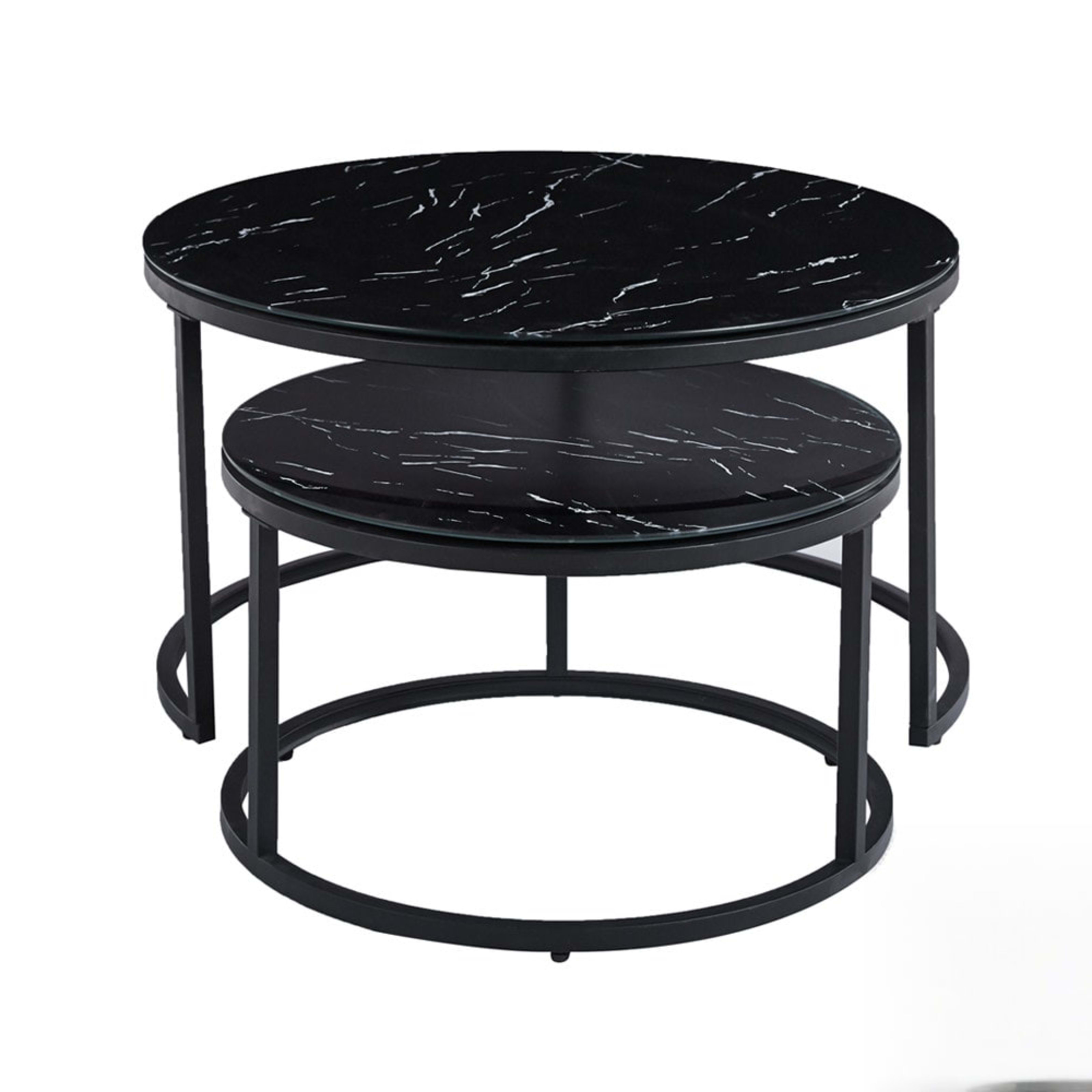 Salontafel 'Boston' Decor Glas Marmer Zwart — 1