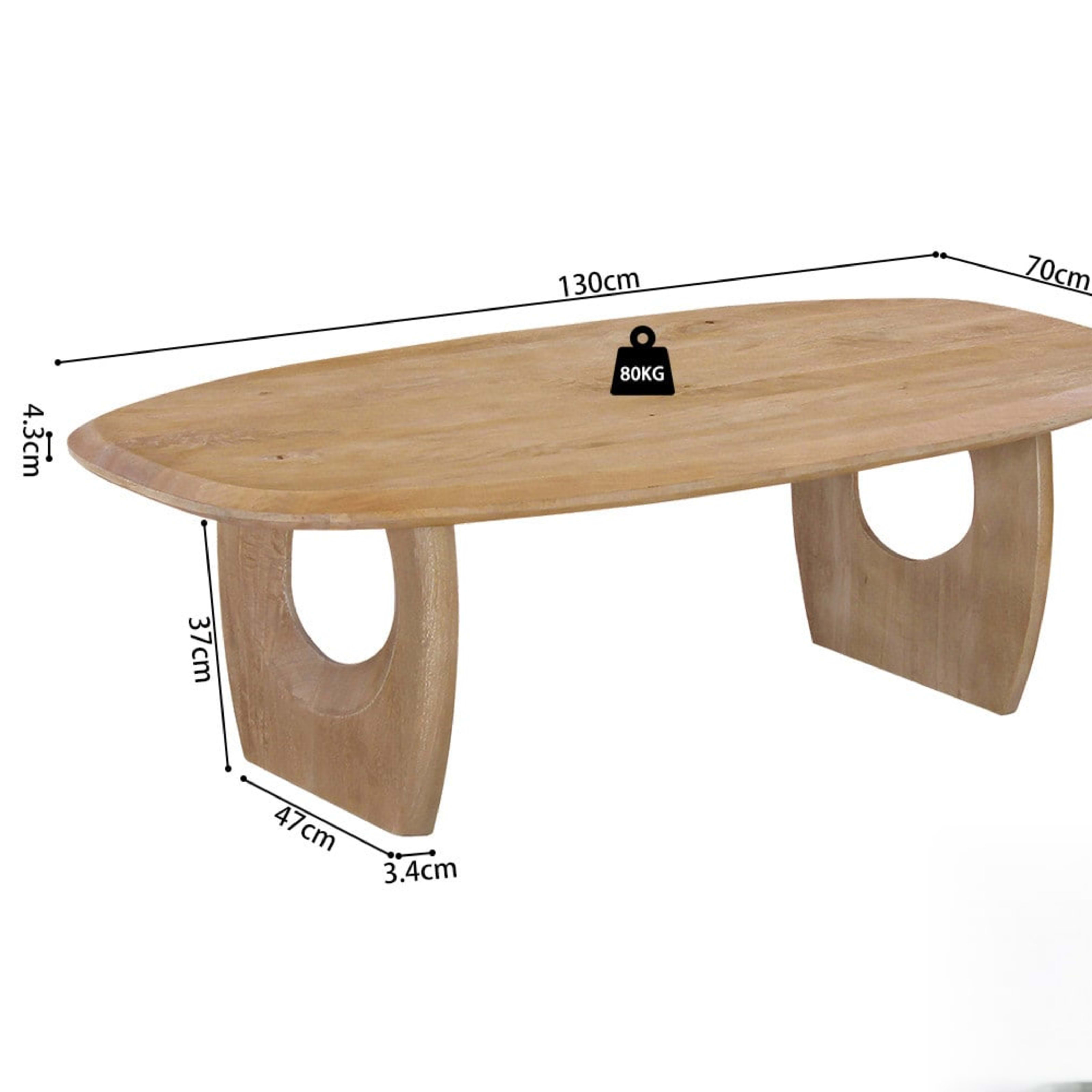 Salontafel 'Braga' Deens Ovaal Mango hout Amandel — 4