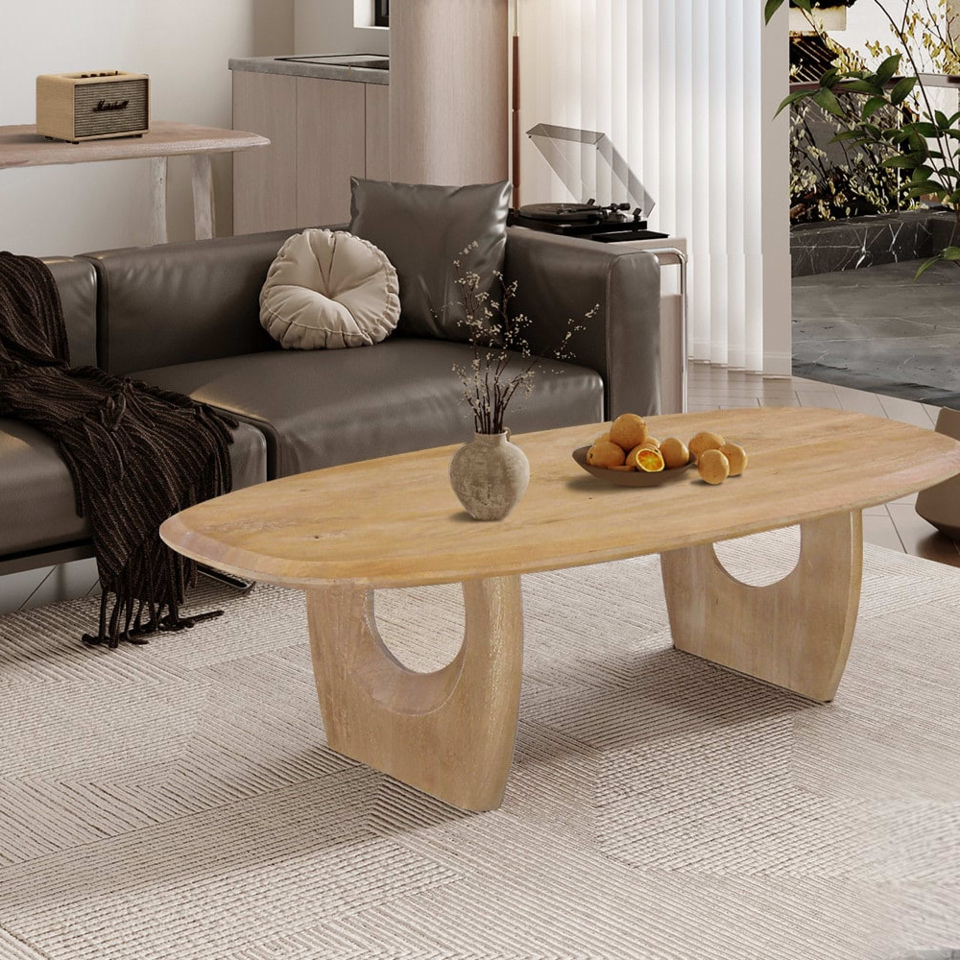 Salontafel 'Braga' Deens Ovaal Mango hout Amandel — 2