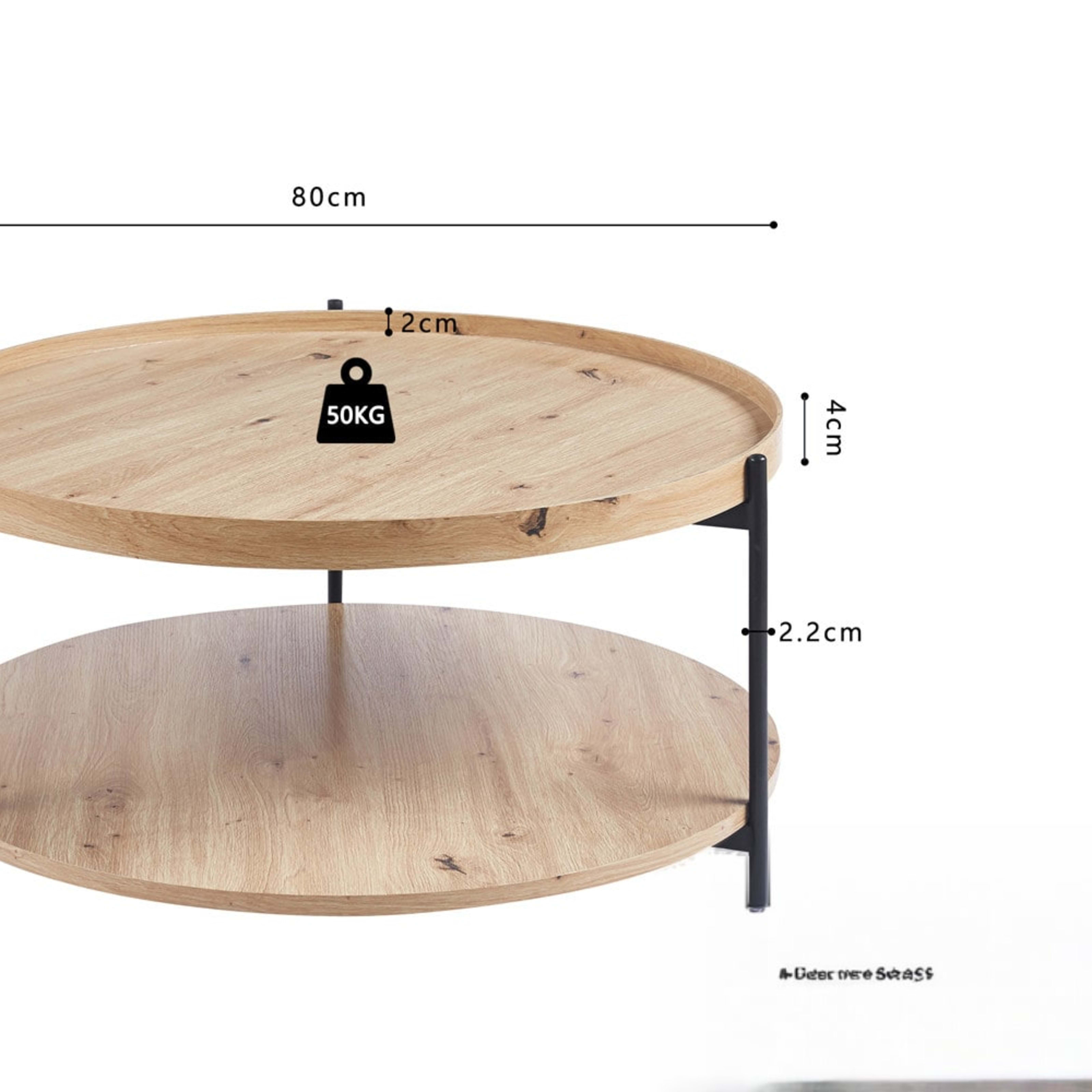 Salontafel 'Dalina' 80 cm Decor Oude eik — 5