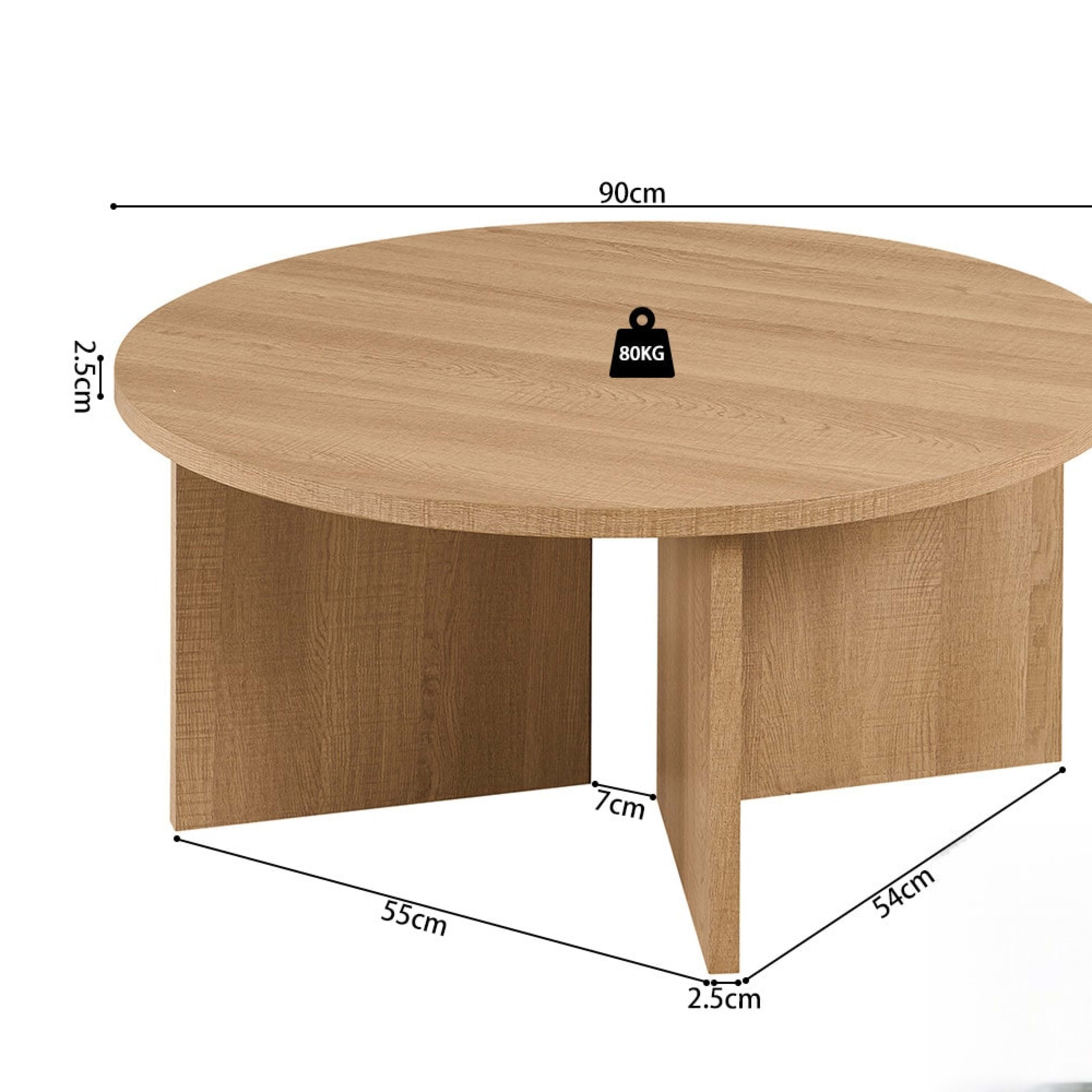 Salontafel 'Drasir' Rond Decor Eik Naturel — 4