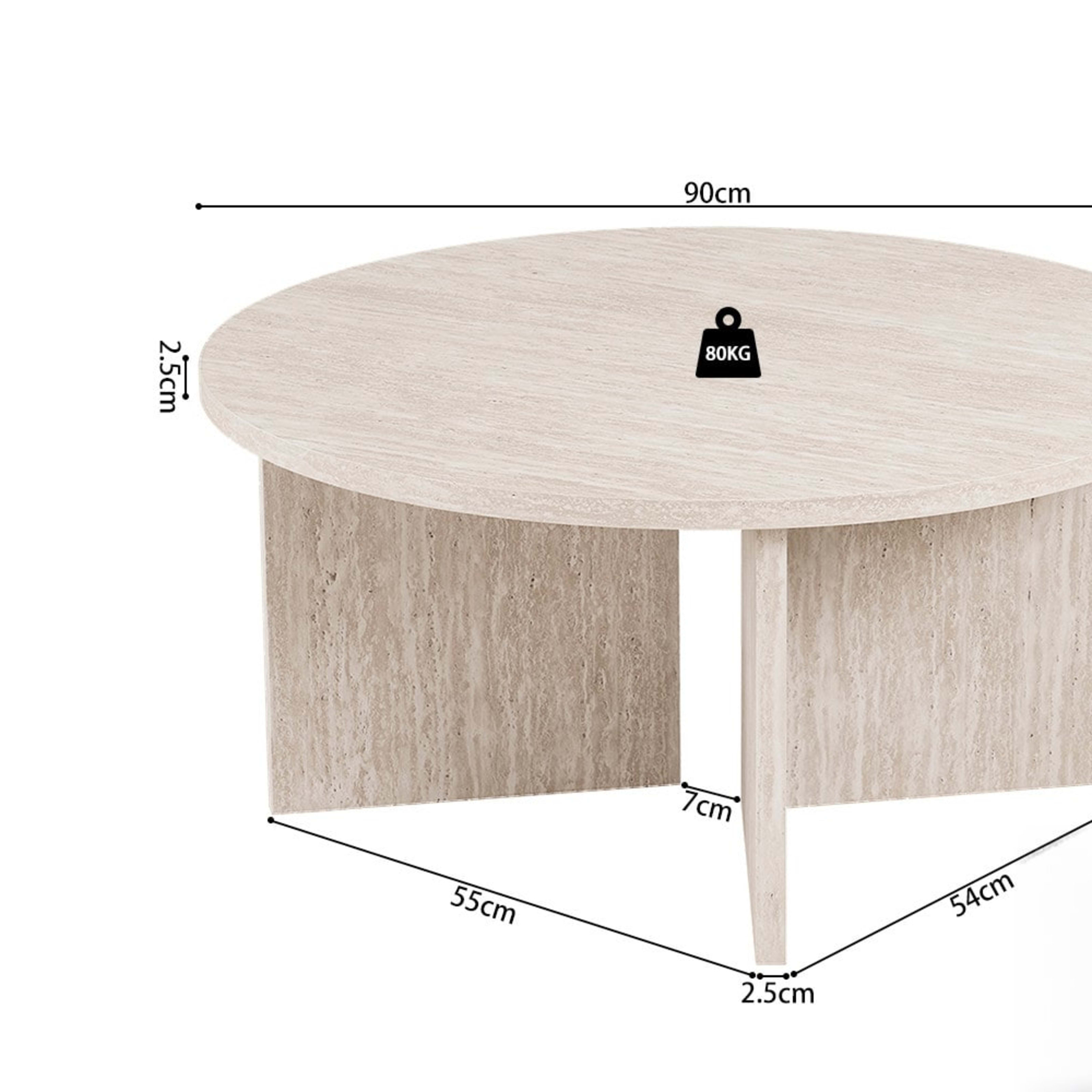 Salontafel 'Drasir' Rond Decor Travertin Beige — 4