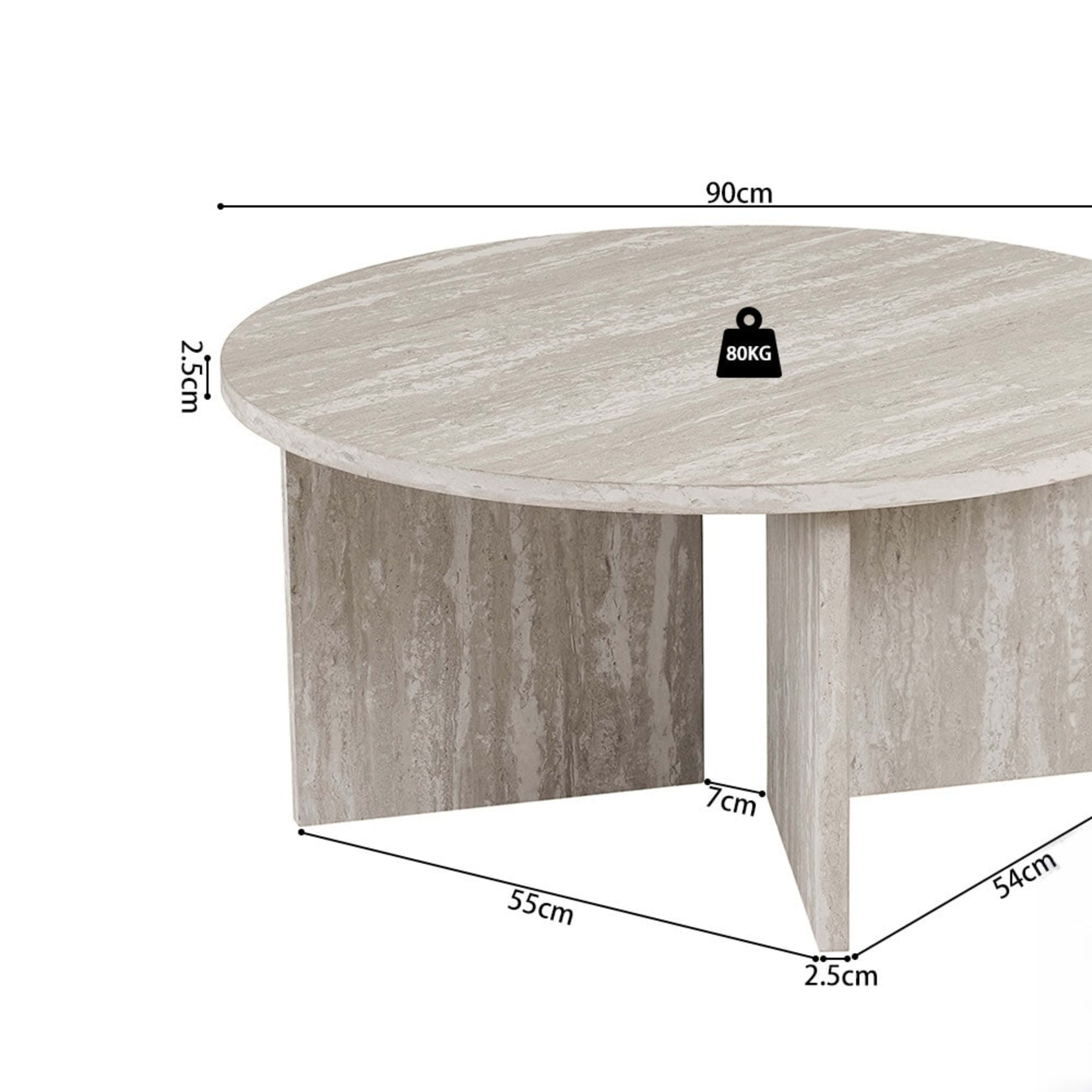 Salontafel 'Drasir' Rond Decor Travertin Grijs — 4