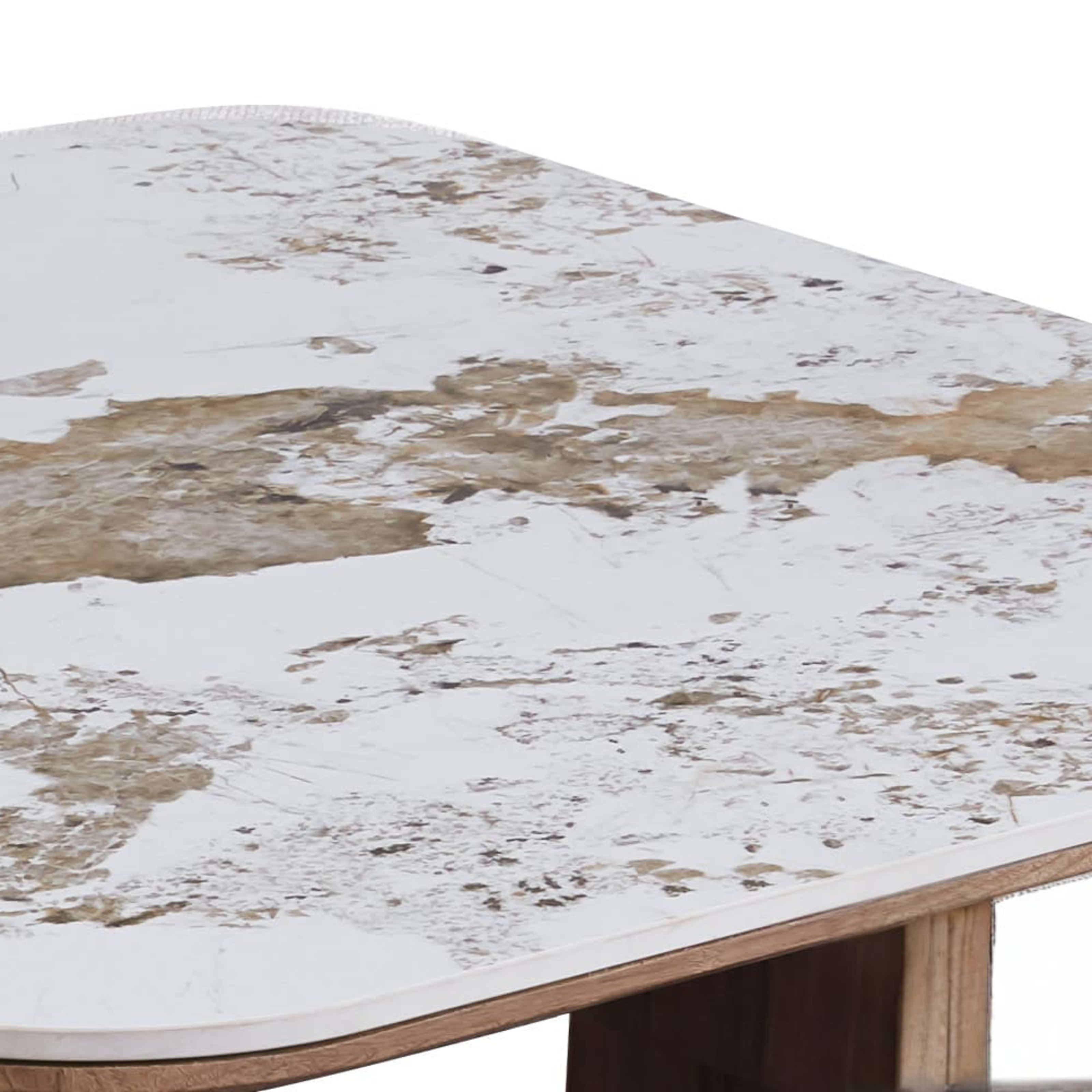 Salontafel 'Evora' met 4 poefs stof Glanzend Steen Pandora — 4