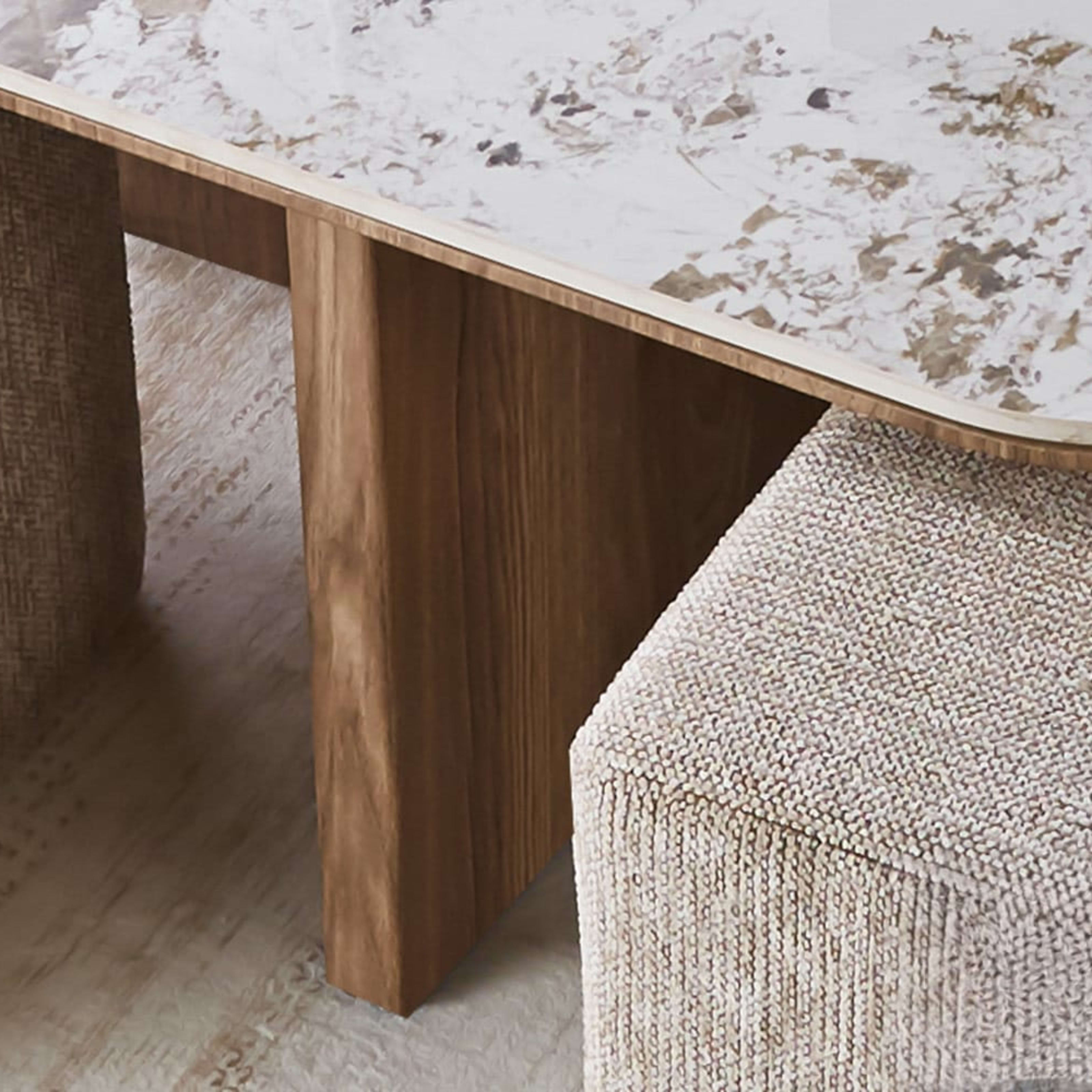 Salontafel 'Evora' met 4 poefs stof Glanzend Steen Pandora — 5