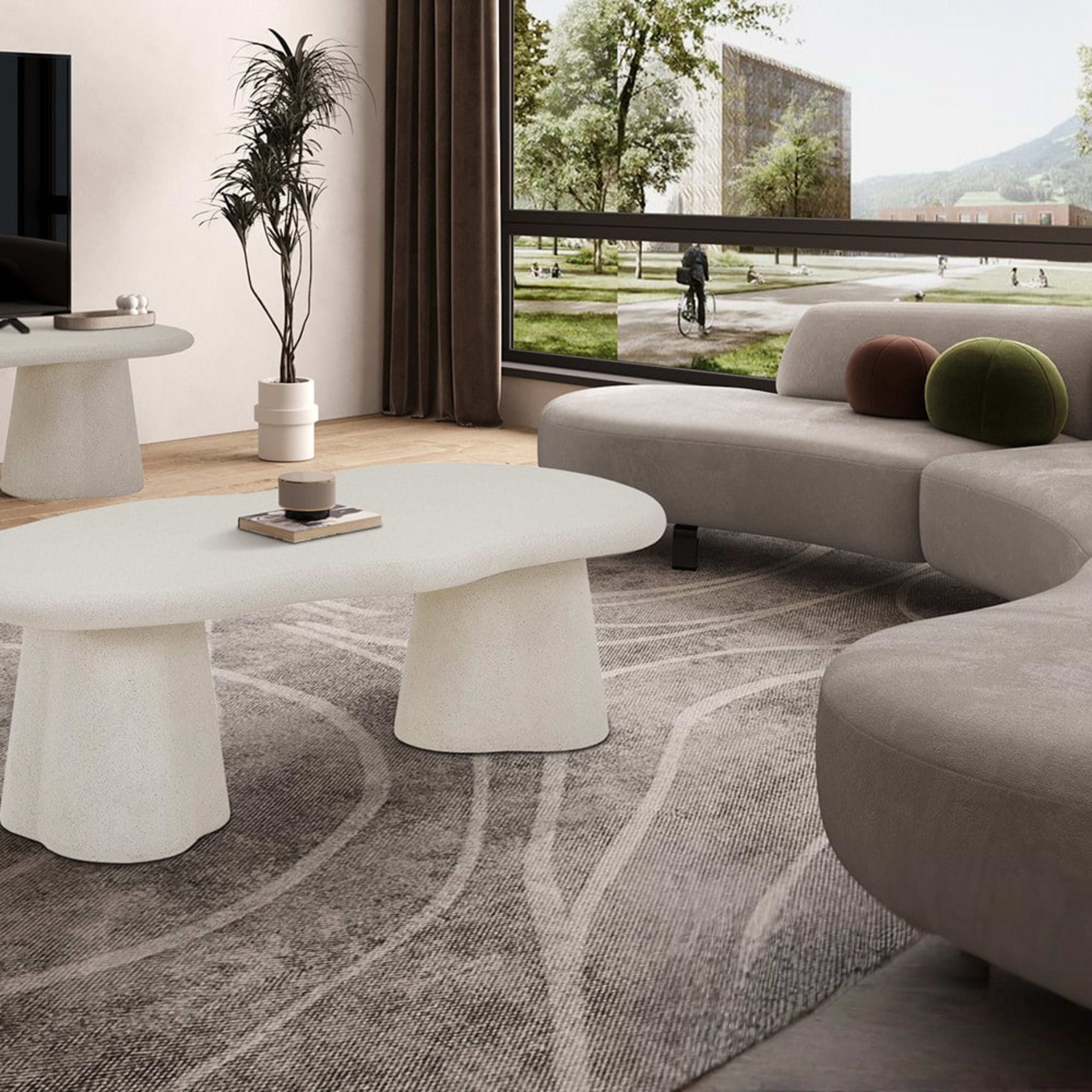 Salontafel 'Faro' 130 cm Organisch Cement — 3