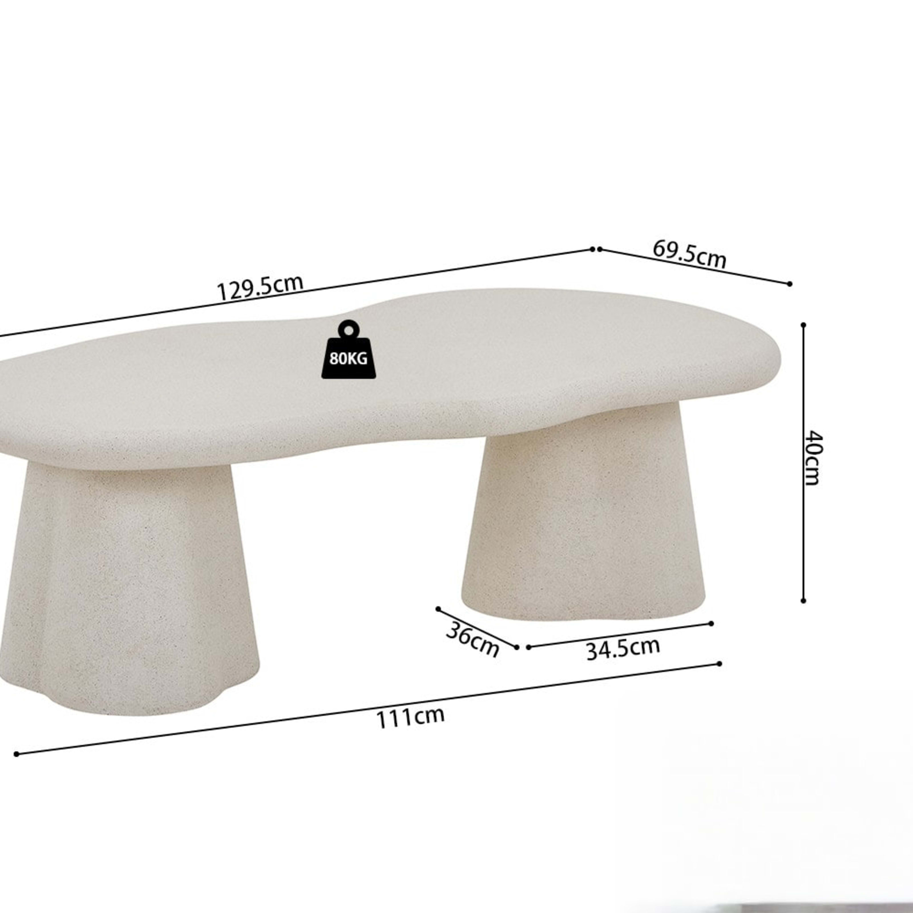 Salontafel 'Faro' 130 cm Organisch Cement — 5