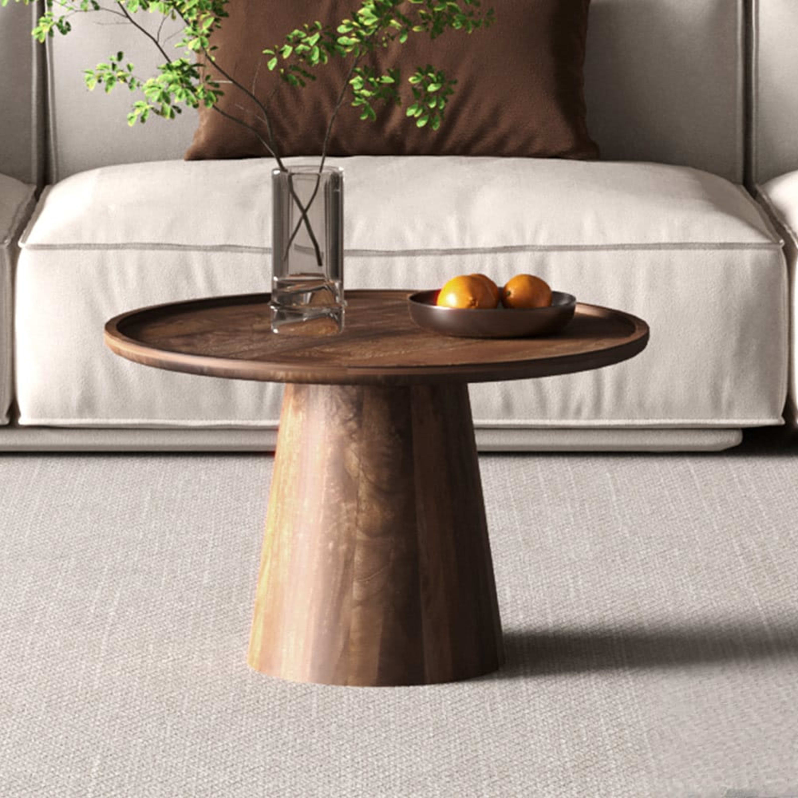 Salontafel 'Jules' 65x40 cm Rond Mango hout Lichtbruin — 2