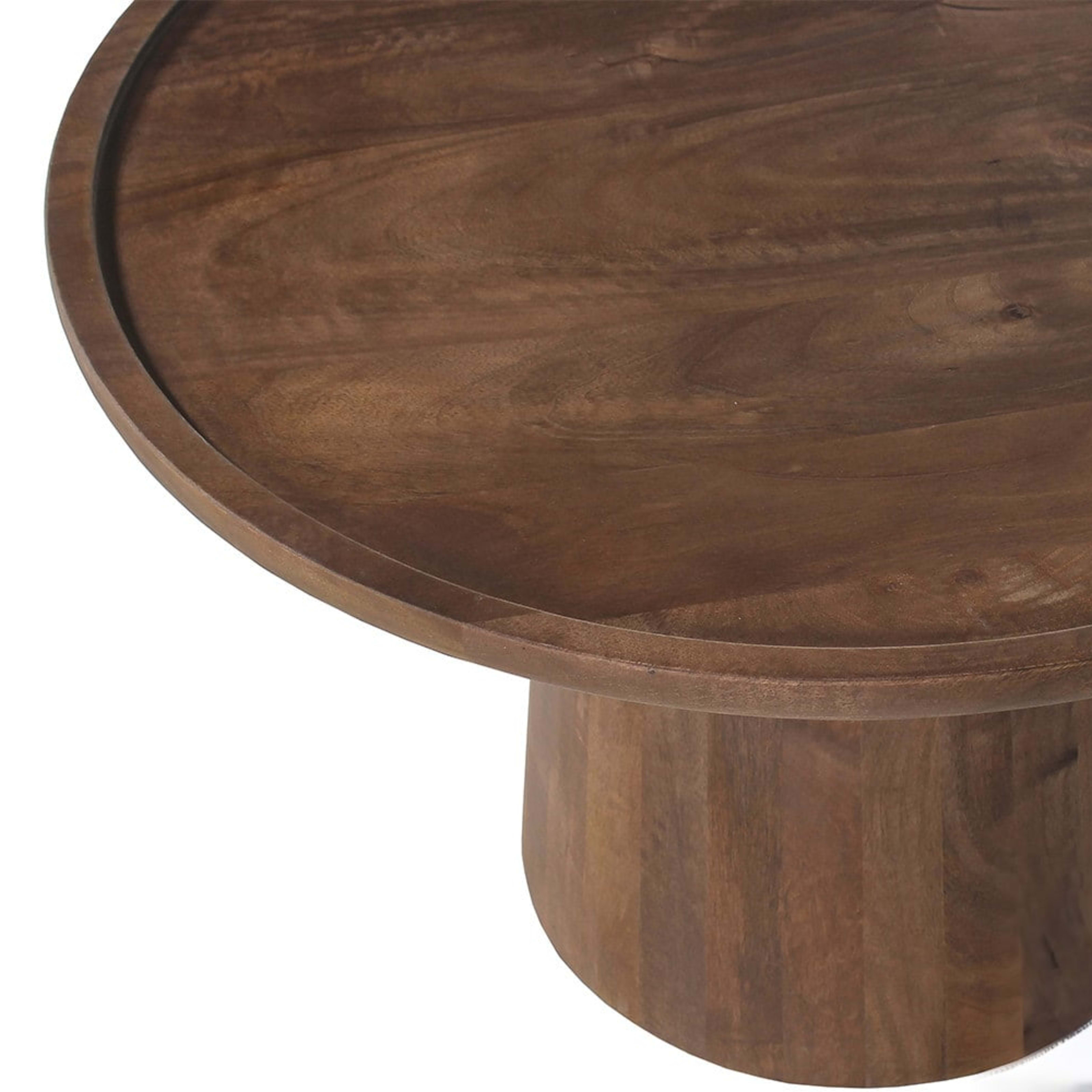 Salontafel 'Jules' 65x40 cm Rond Mango hout Lichtbruin — 3