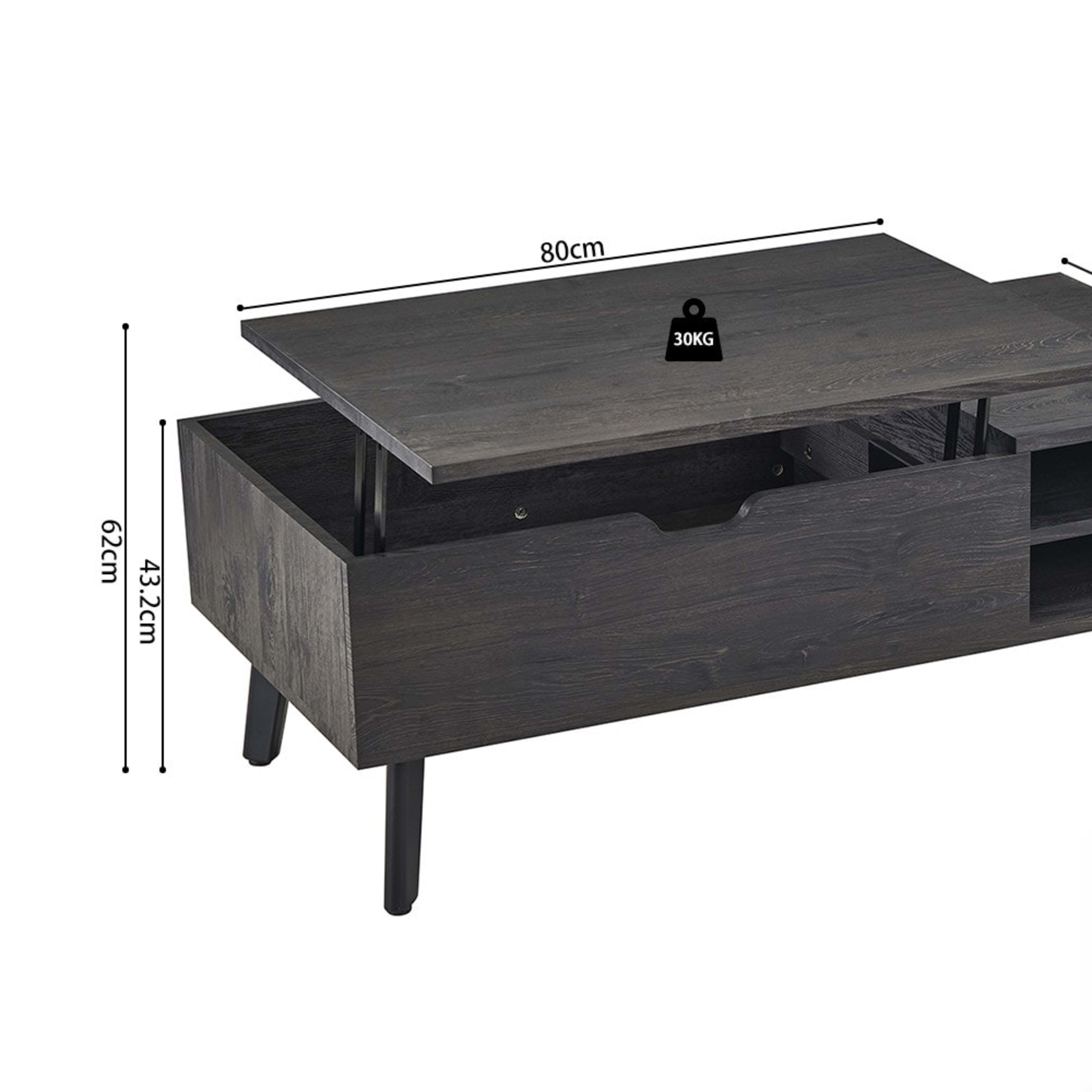 Salontafel 'Justine' Opklapbare top Decor Donkerbruin — 9